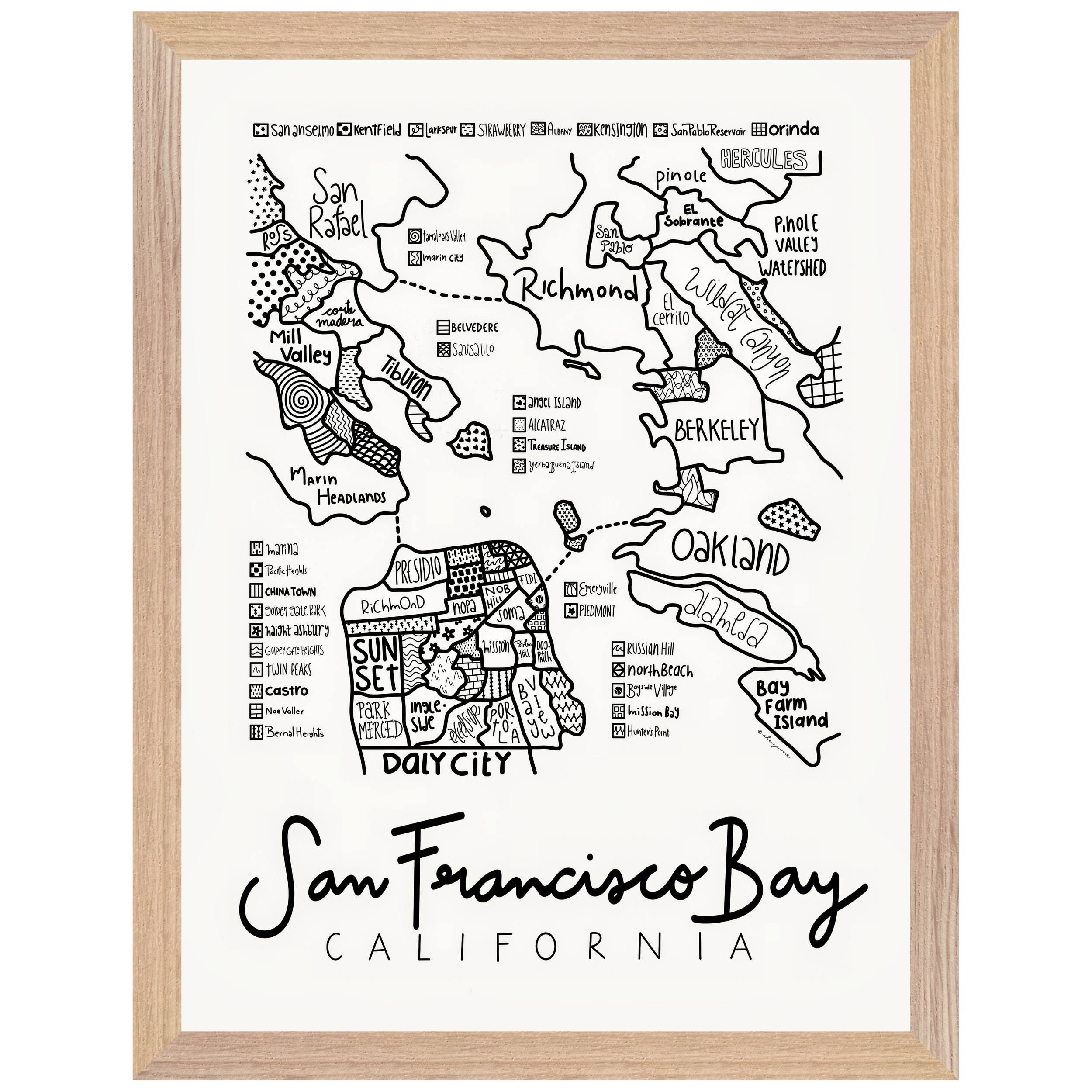 San Francisco Bay Illustrated Map