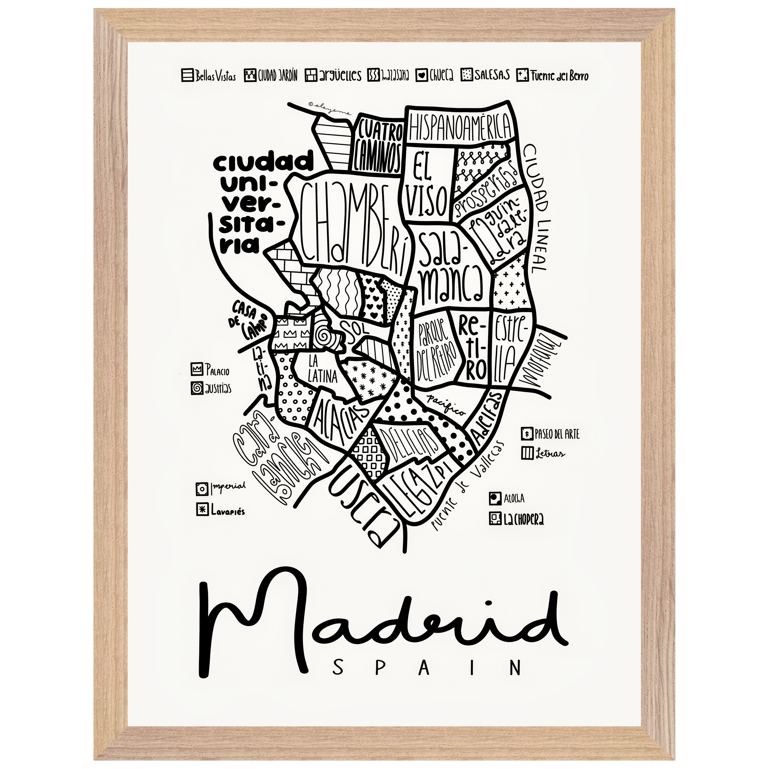 Madrid Illustrated Map