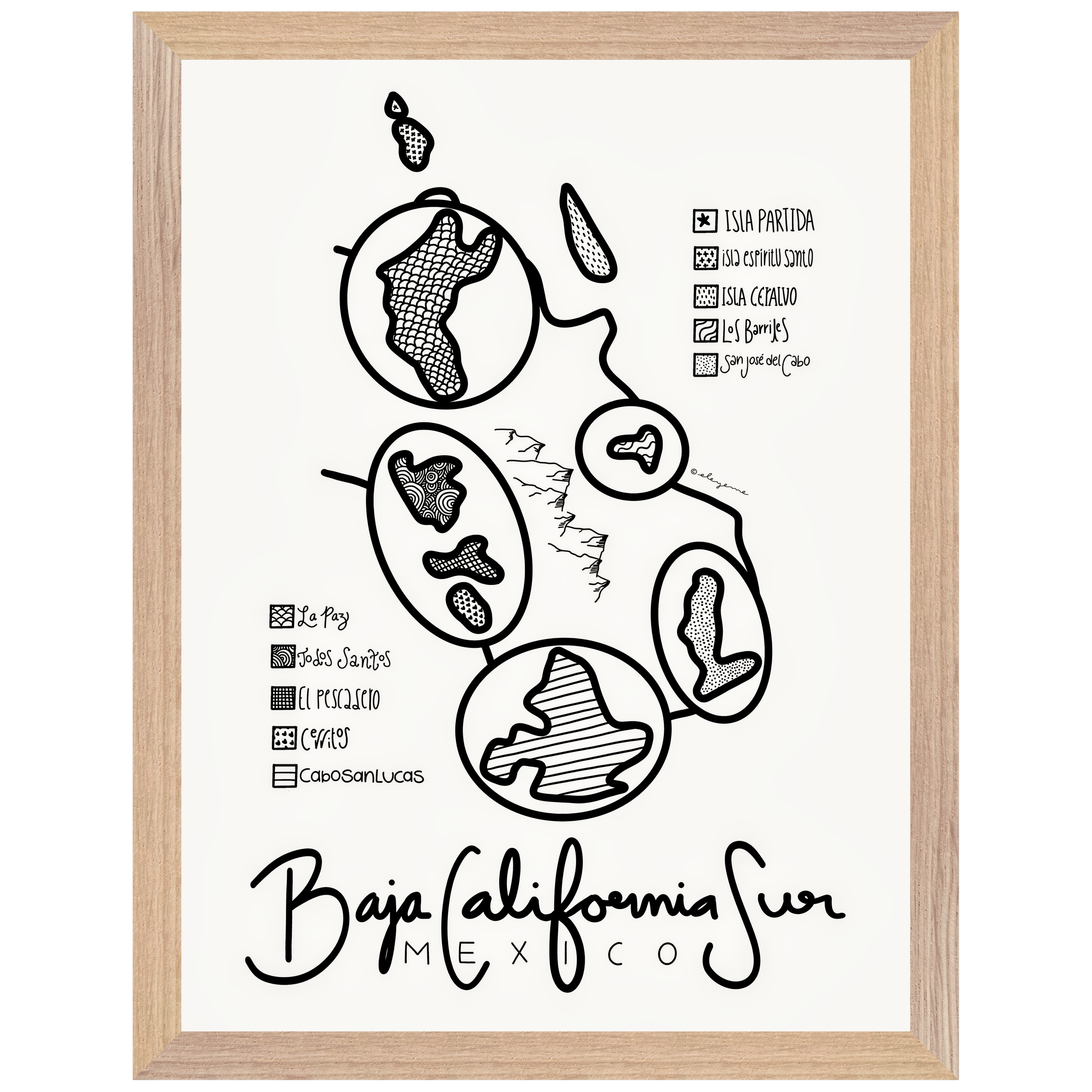 Baja California Sur Illustrated Map