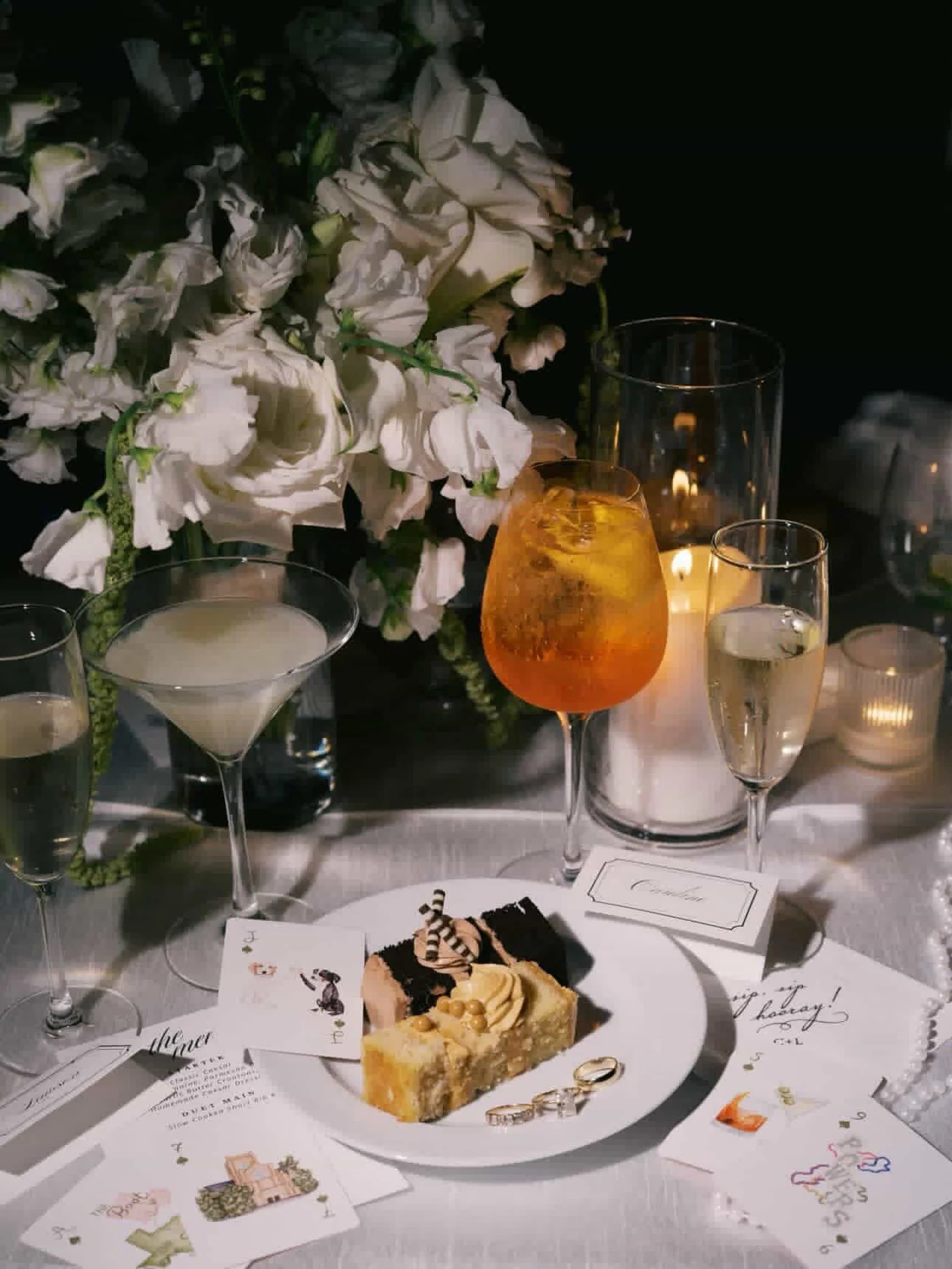 A snapshot from Caroline and Lawson&rsquo;s late-night wedding festivities🌙💍🍾&spades;️ We created the cutest deck of cards as a guest favor featuring some of their favorite things!