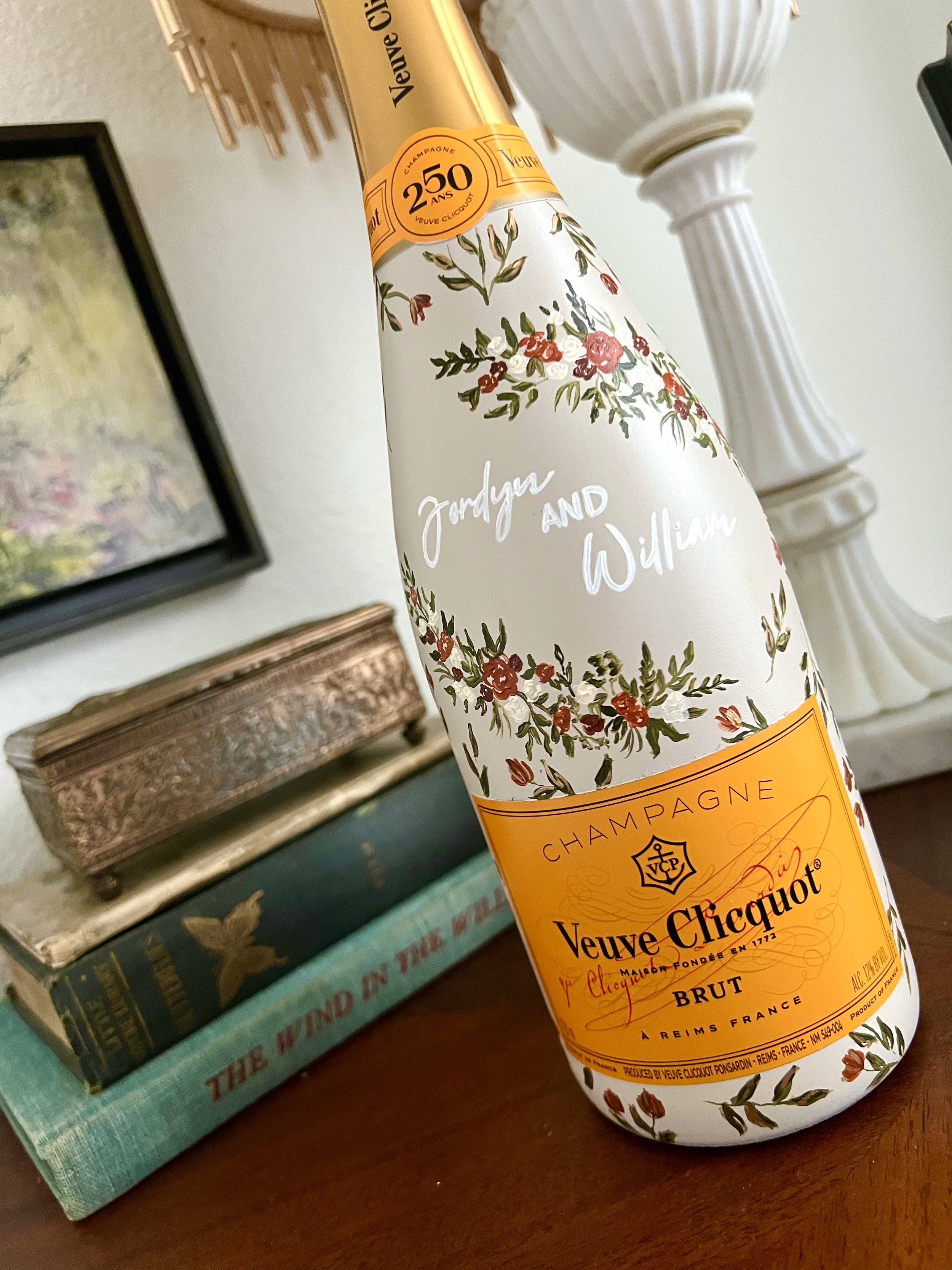 Champagne Painted Bottle