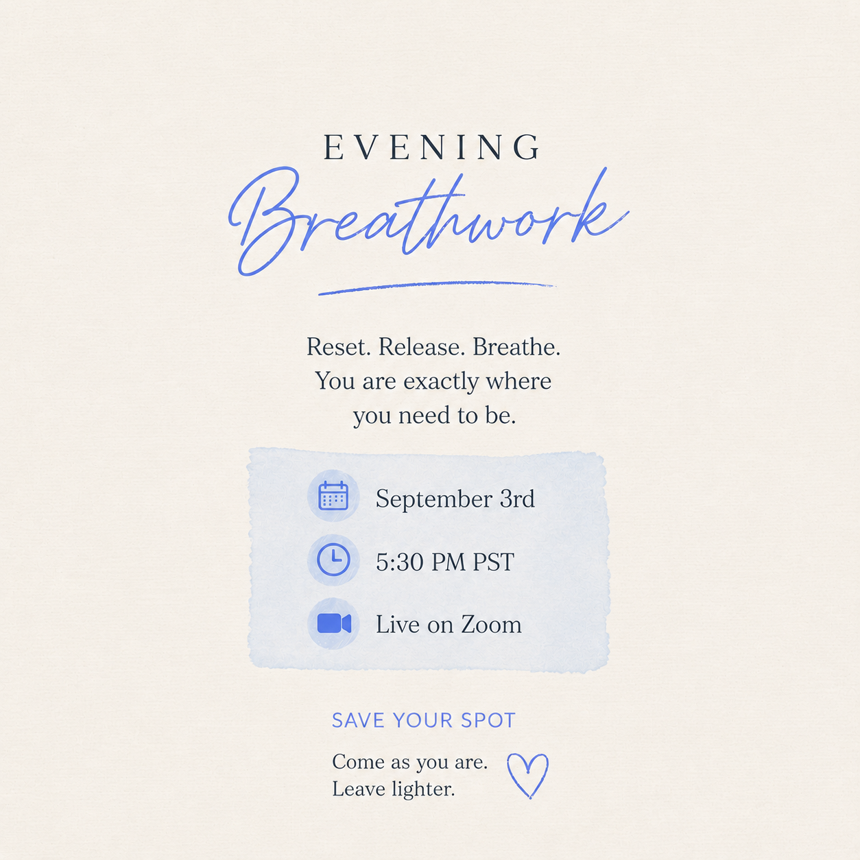 🌙 Sep. 3rd Evening Zoom Breathwork Class