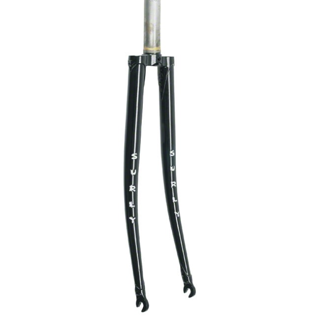 Surly Steamroller Steel Fork, 700C, 28.6-30, 38mm, 375mm, 100x9mm QR, Road Bremse, black