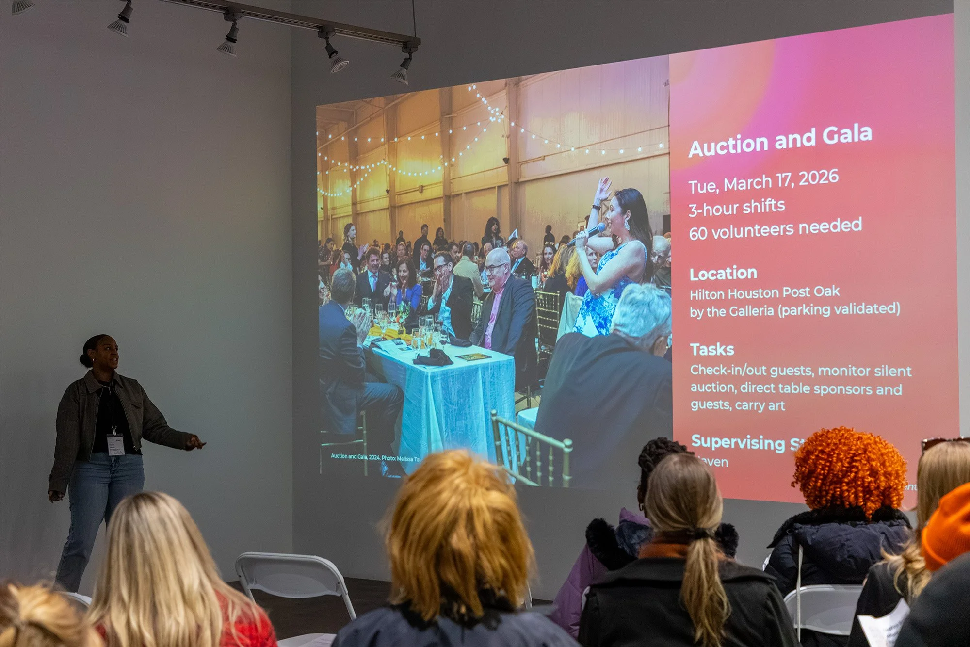 FotoFest staff present at their Volunteer Orientation event.