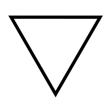Geometric drawing of an outline square with sections divided by vertical, horizontal, and circle lines.