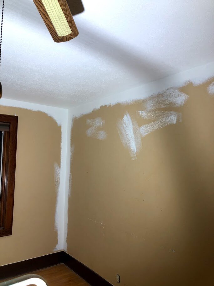 Ceilings have been painted in the living and dining rooms.