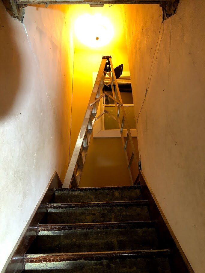 The stairs is much more open.