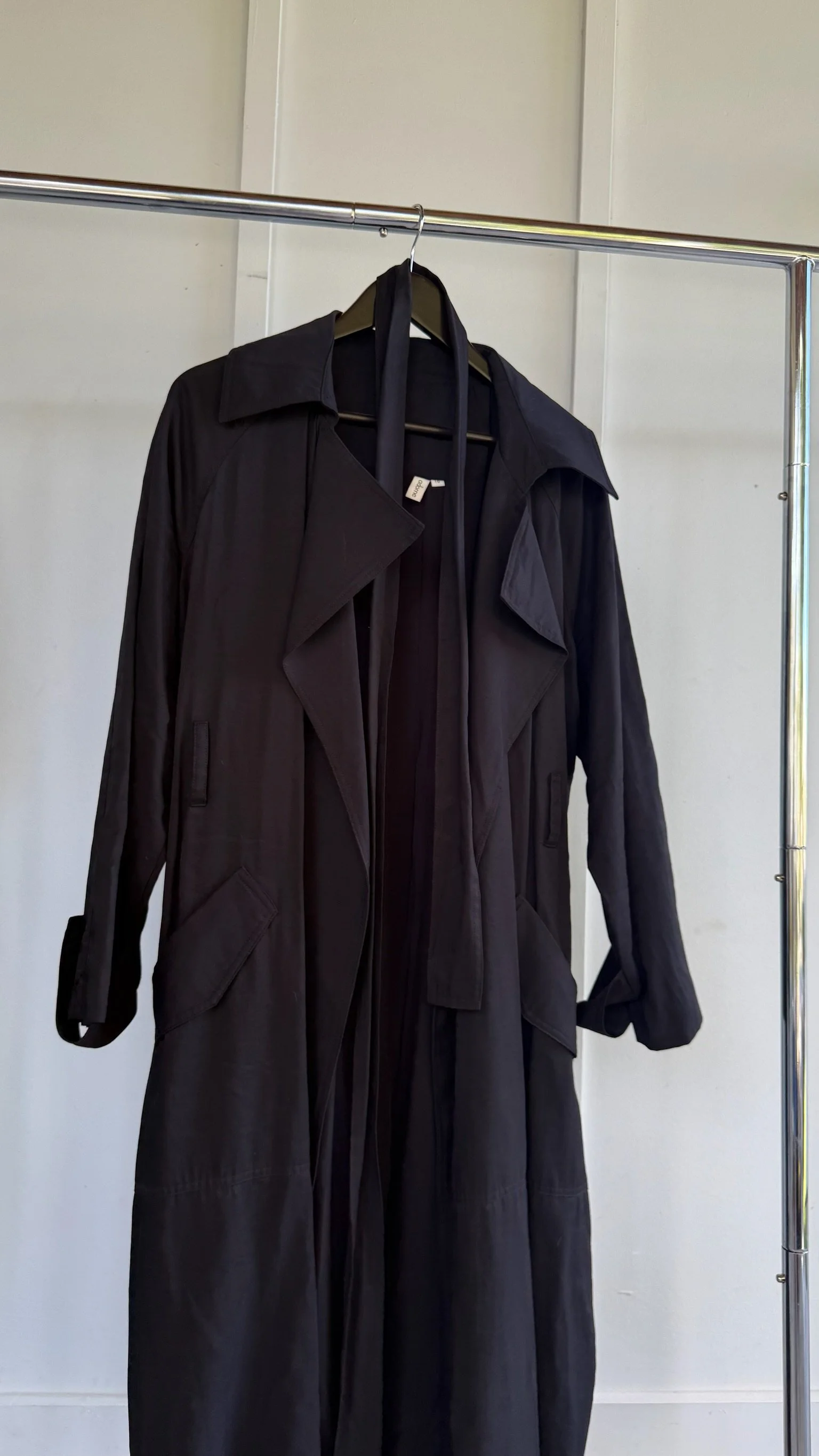 Adorne Black Cotton Trench Size 16