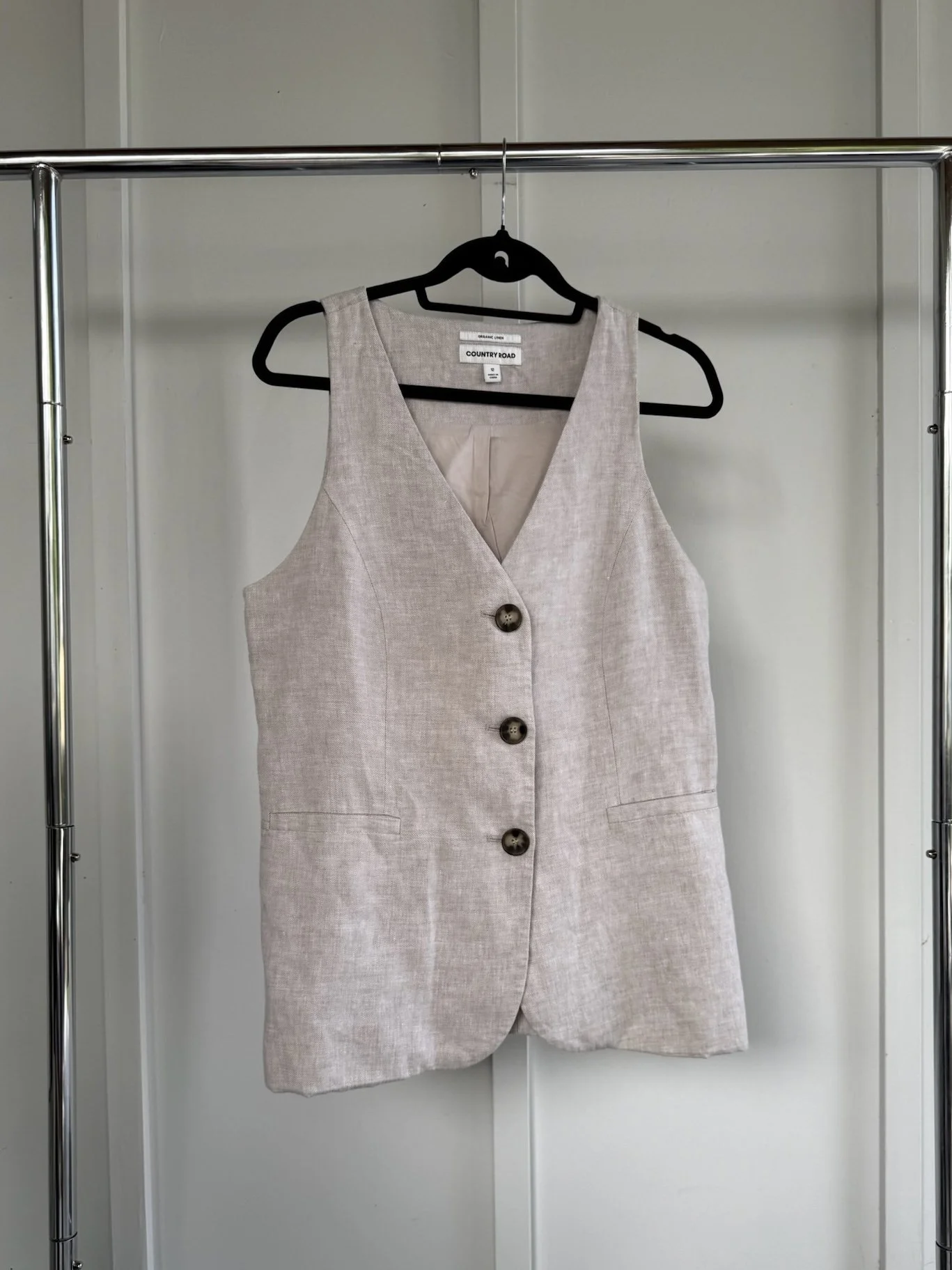 Country Road Linen A-Line Vest Size 12