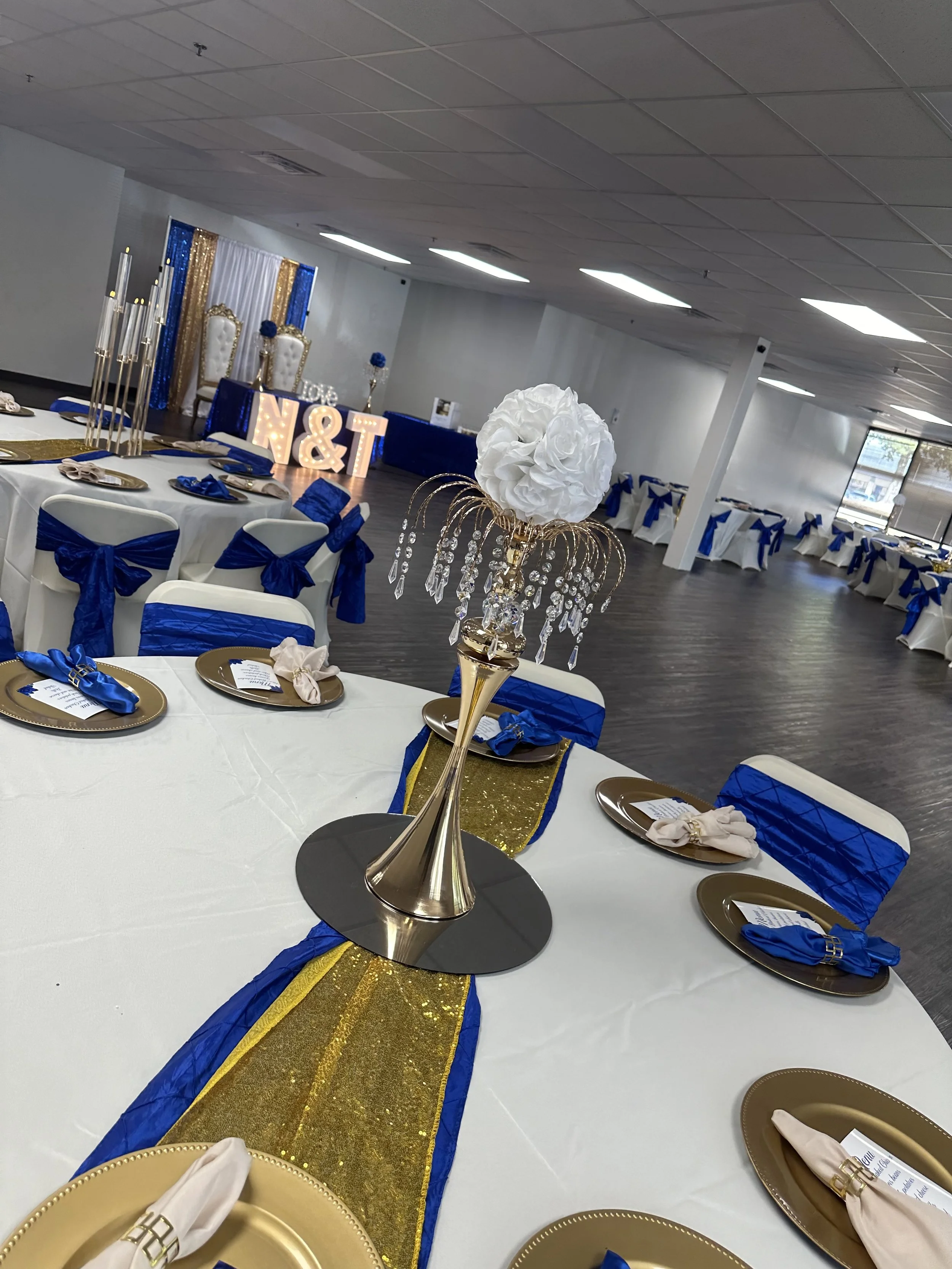 Decorated banquet hall is an amazing option. Here at Diamond Event Center, LLC we offer a variety of packages.
