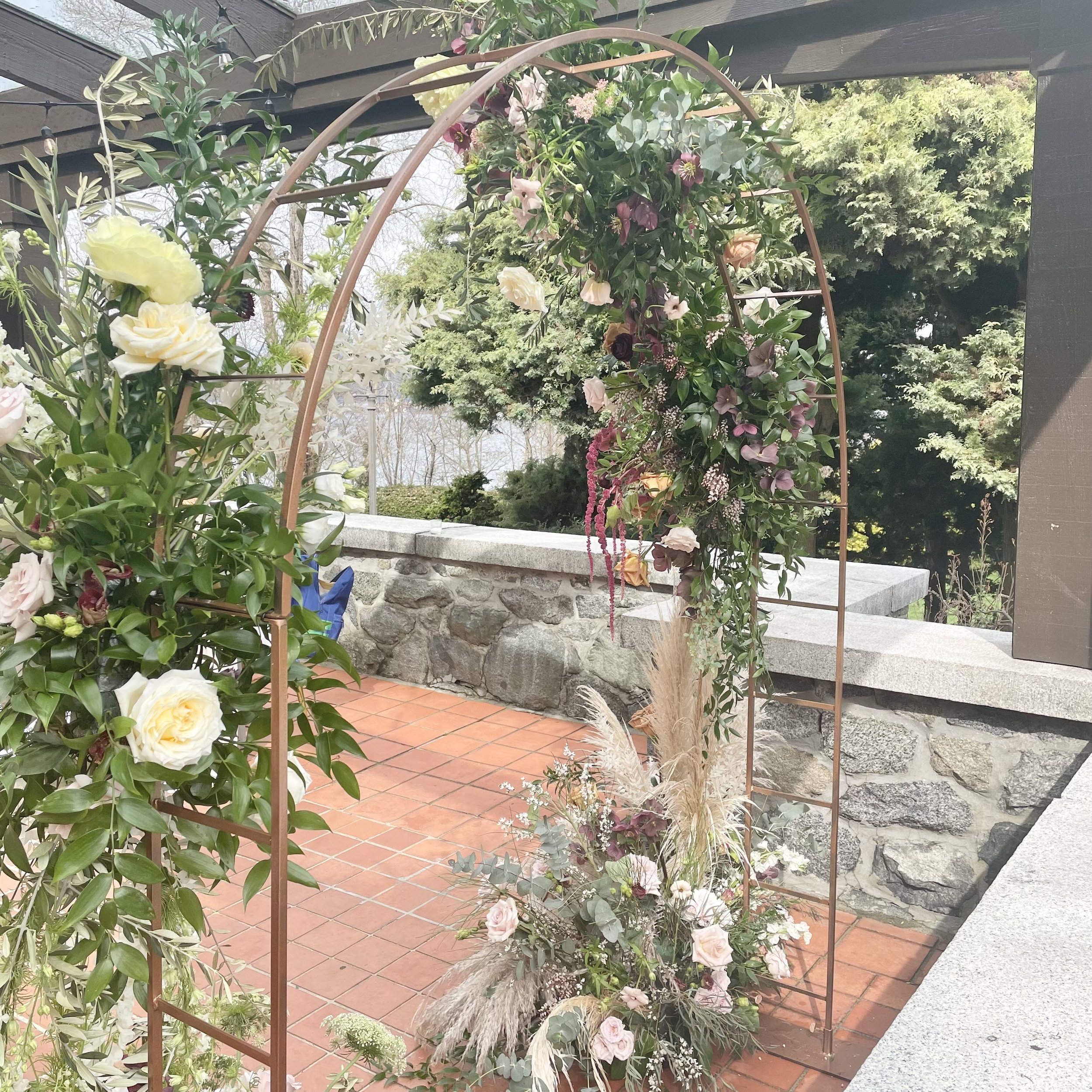 Copper garden arch.