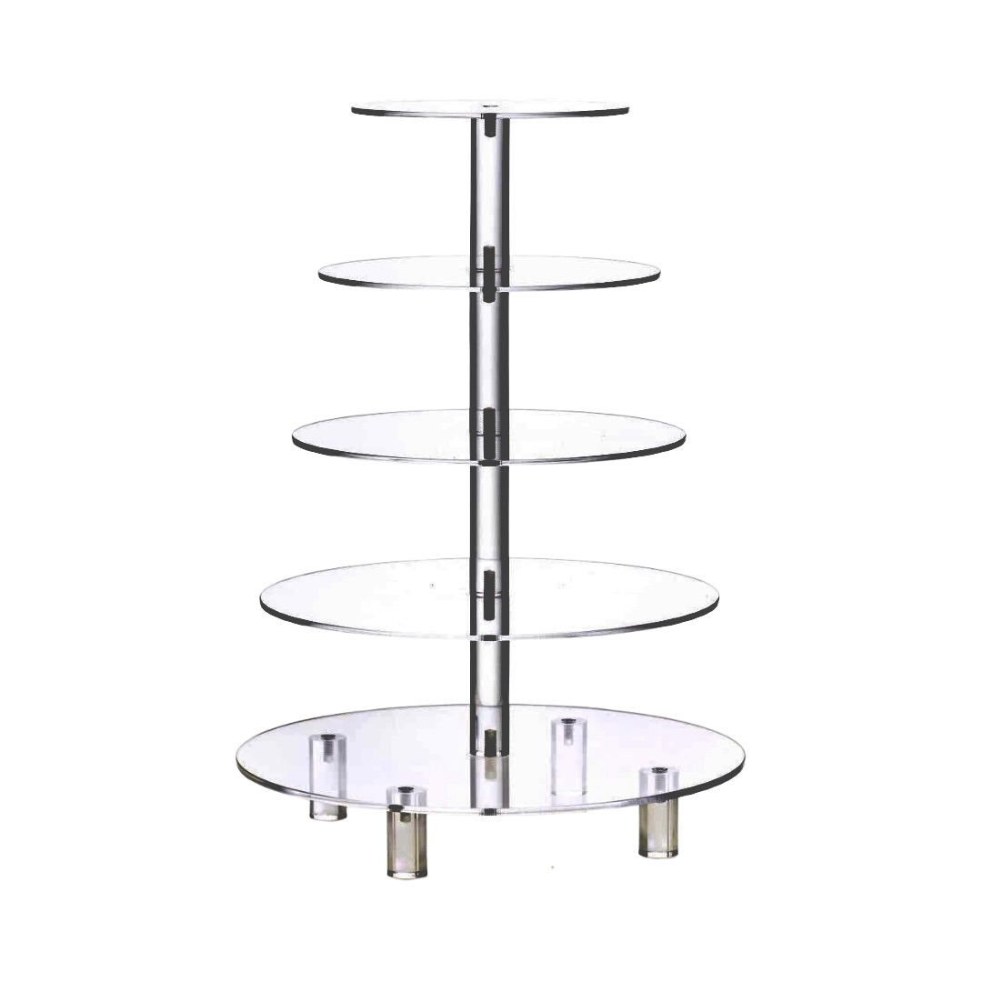 5-Tiered Acrylic Dessert Stand, round
