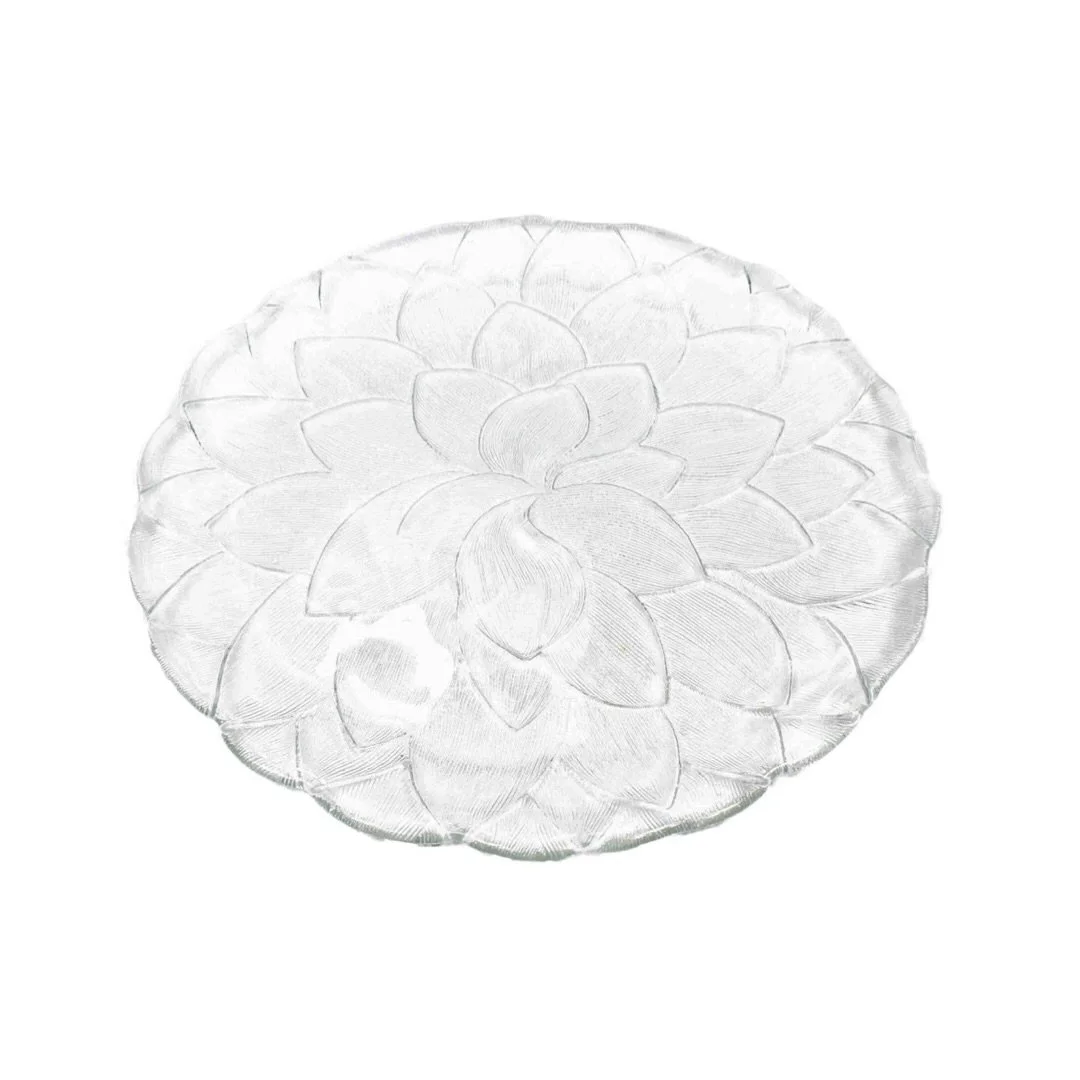 Cake Plate - Glass Peony, 14"
