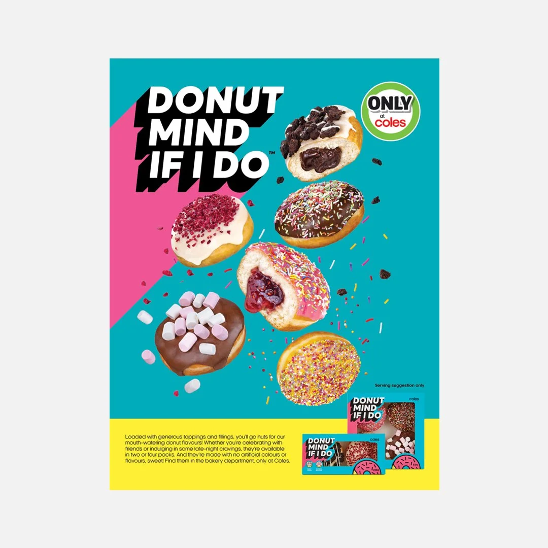 Donut Mind If I Do product launch, print campaign: art direction and design