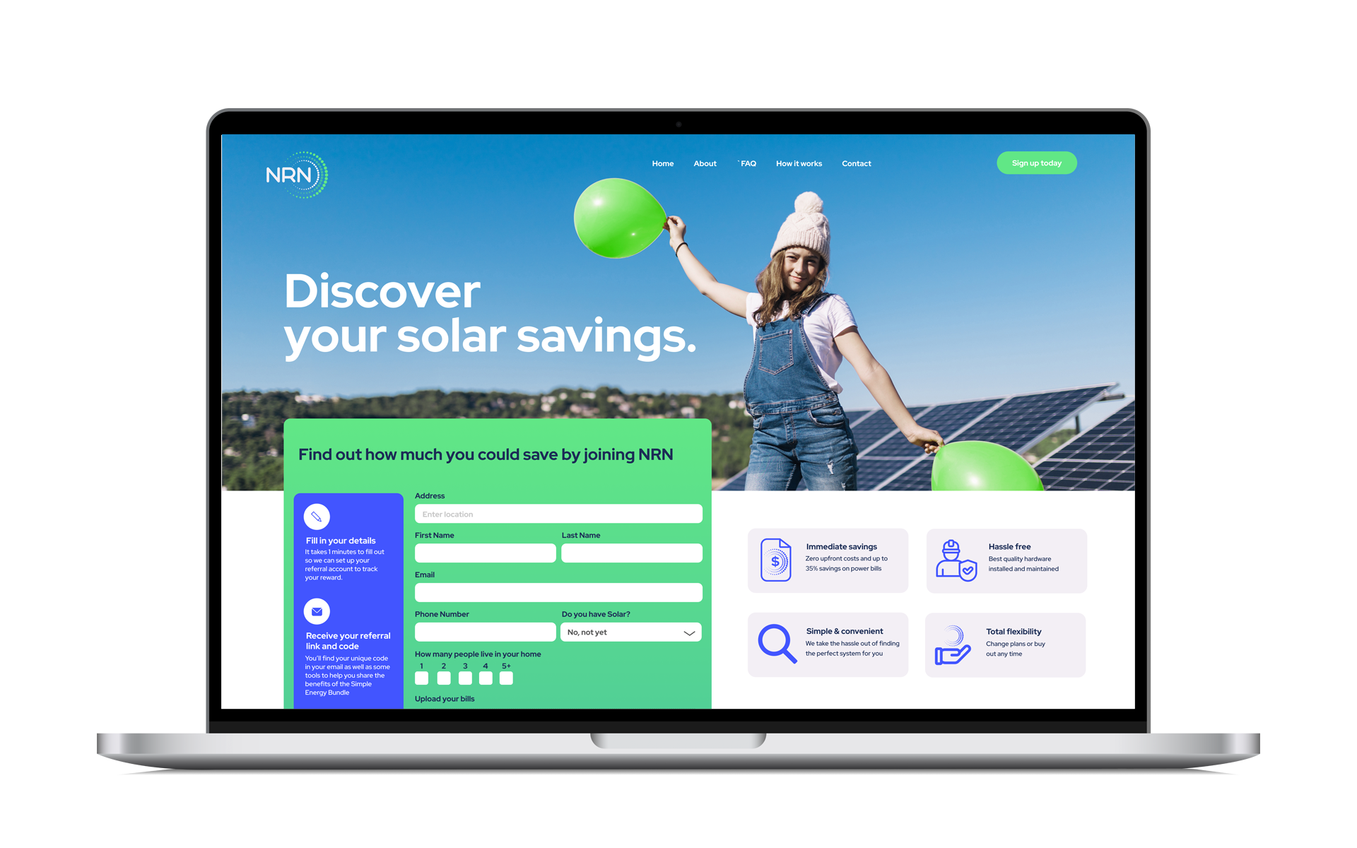 Awareness Campaign: Simple Energy Bundle.
Landing page: outlining product benefits.
CTA: Find out how much you could save. Form positioned above the fold for high conversion.