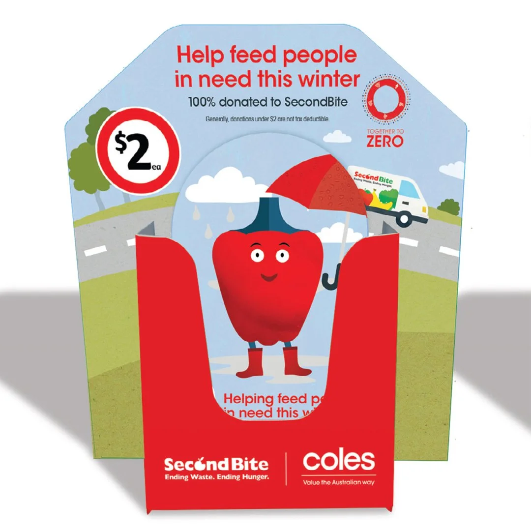 SecondBite Winter Appeal Charity Card POS: illustration and design