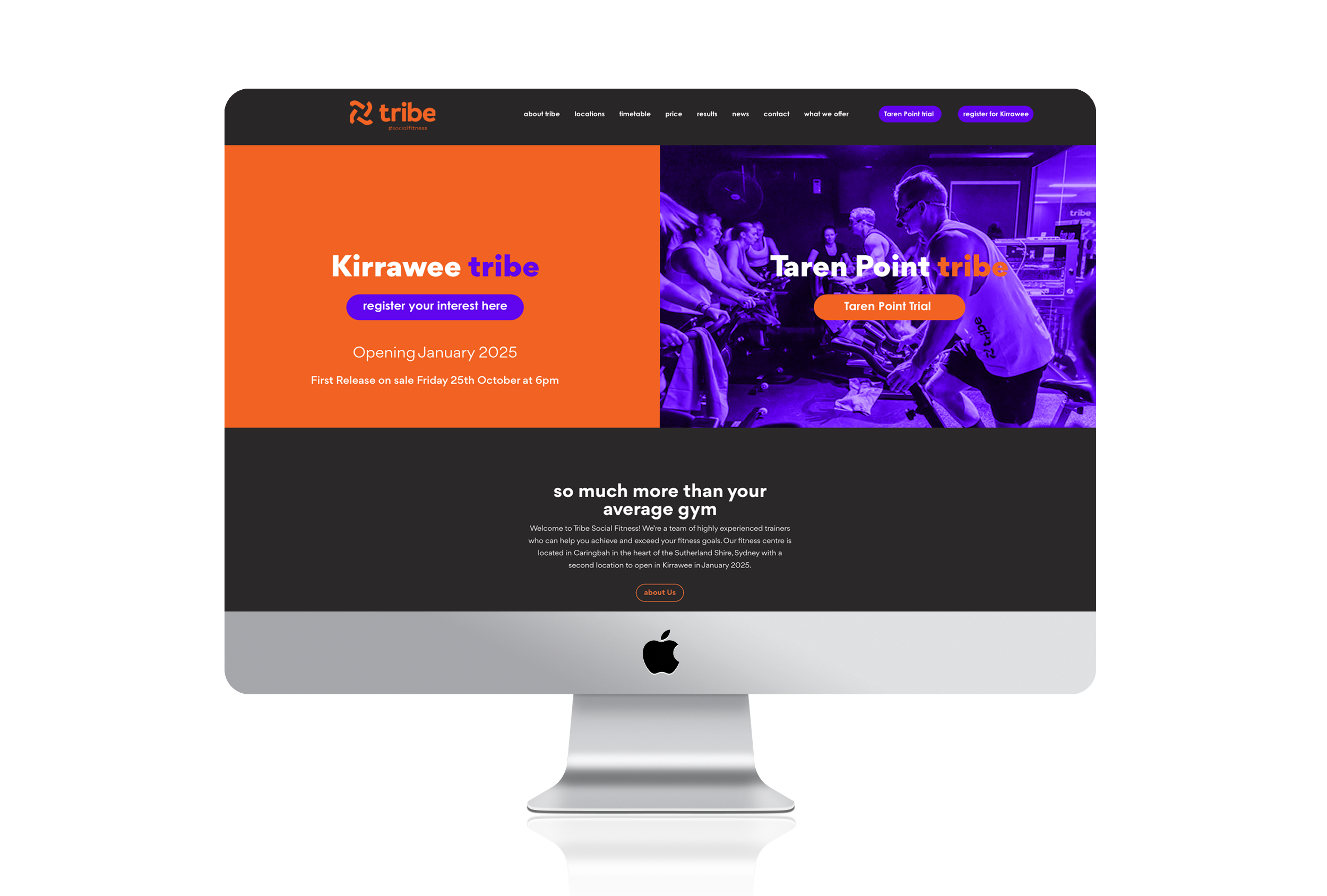 Tribe Taren Point landing page to direct members to new Kirrawee location website