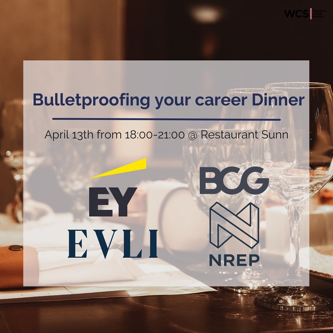 Bulletproofing your career Dinner!💫

WCS X BCG, EVLI, EY, NREP
Dear Aalto University and Hanken students,
We are excited to invite you to an exclusive dinner event, together with our main partners BCG, EVLI, EY and NREP, to restaurant Sunn next to S