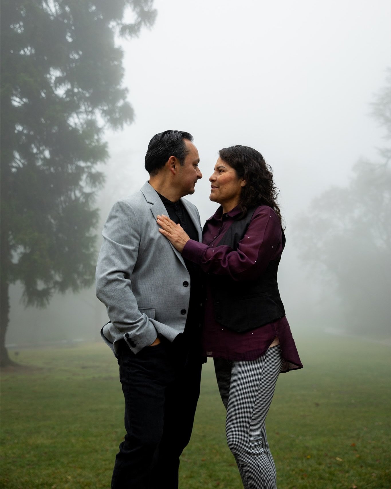 foggy morning with the contreras fam 🤍🌲☁️