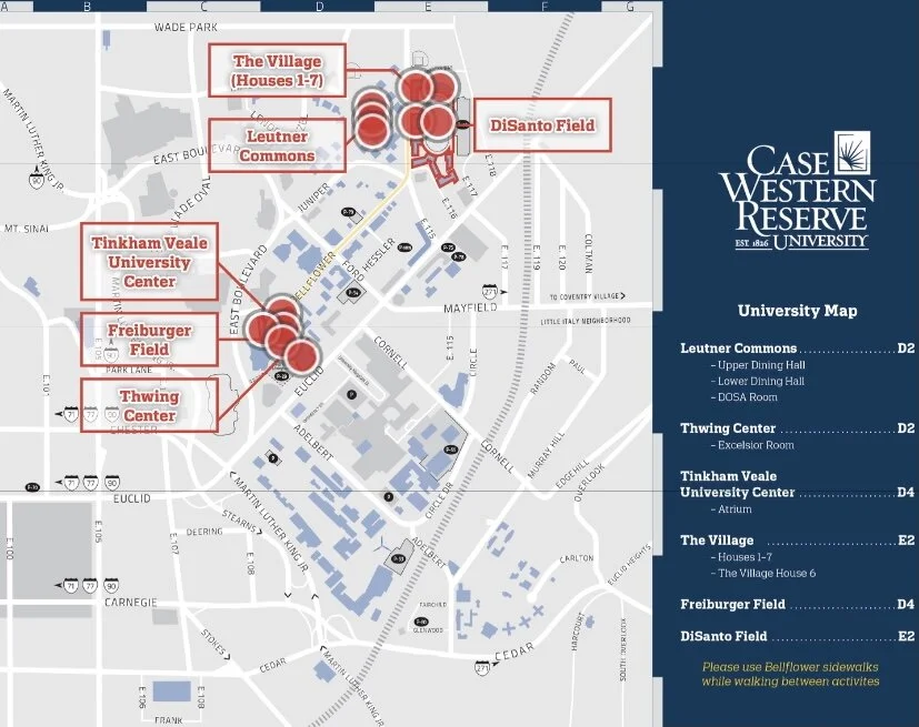 Map used to navigate areas and locate activities on the camps.