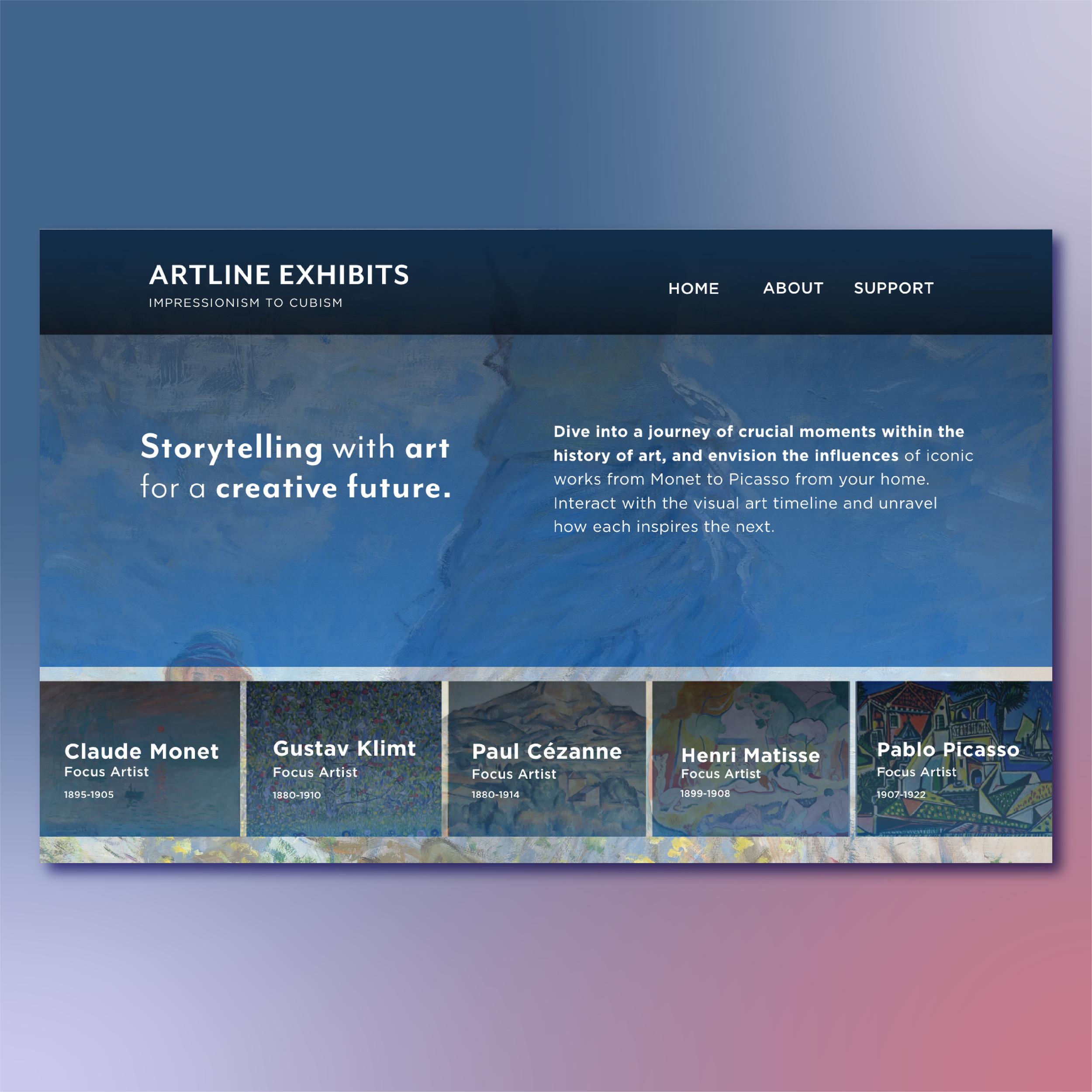 ARTLINE EXHIBITS – Virtual Art Gallery: UX / UI
