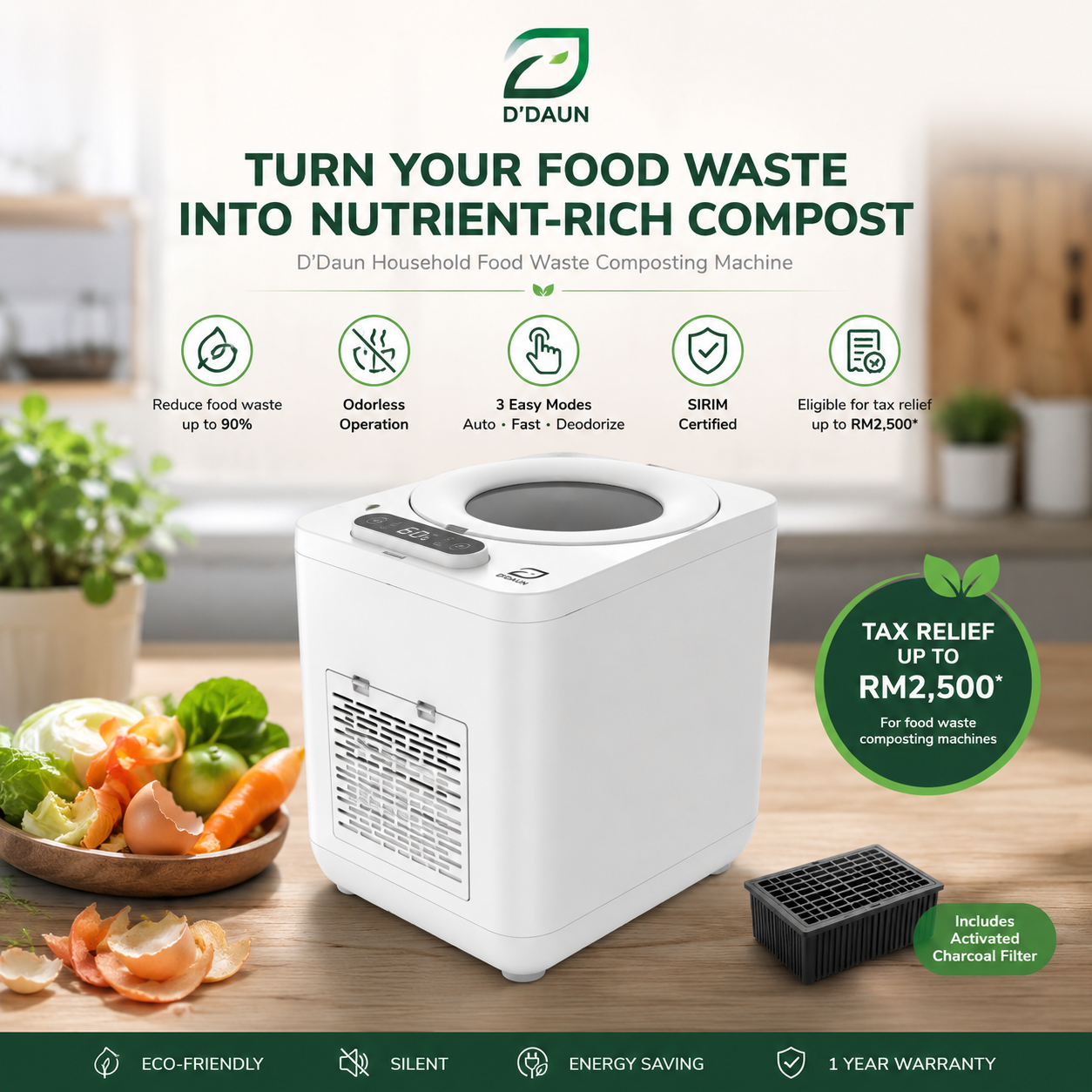 D'DAUN Food Waste Composting Machine