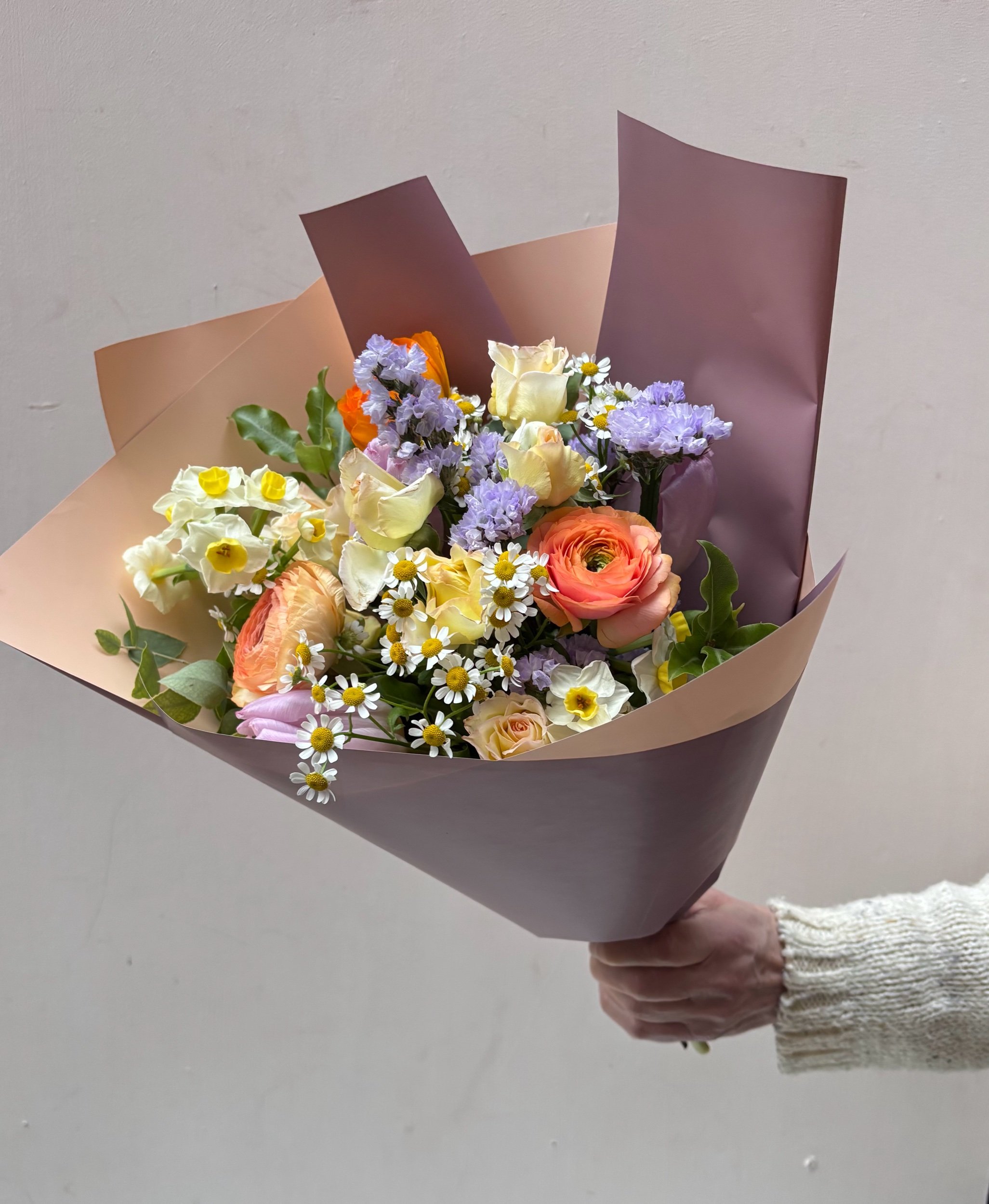 Mothers Day Spring Bouquet - Peach Lilac