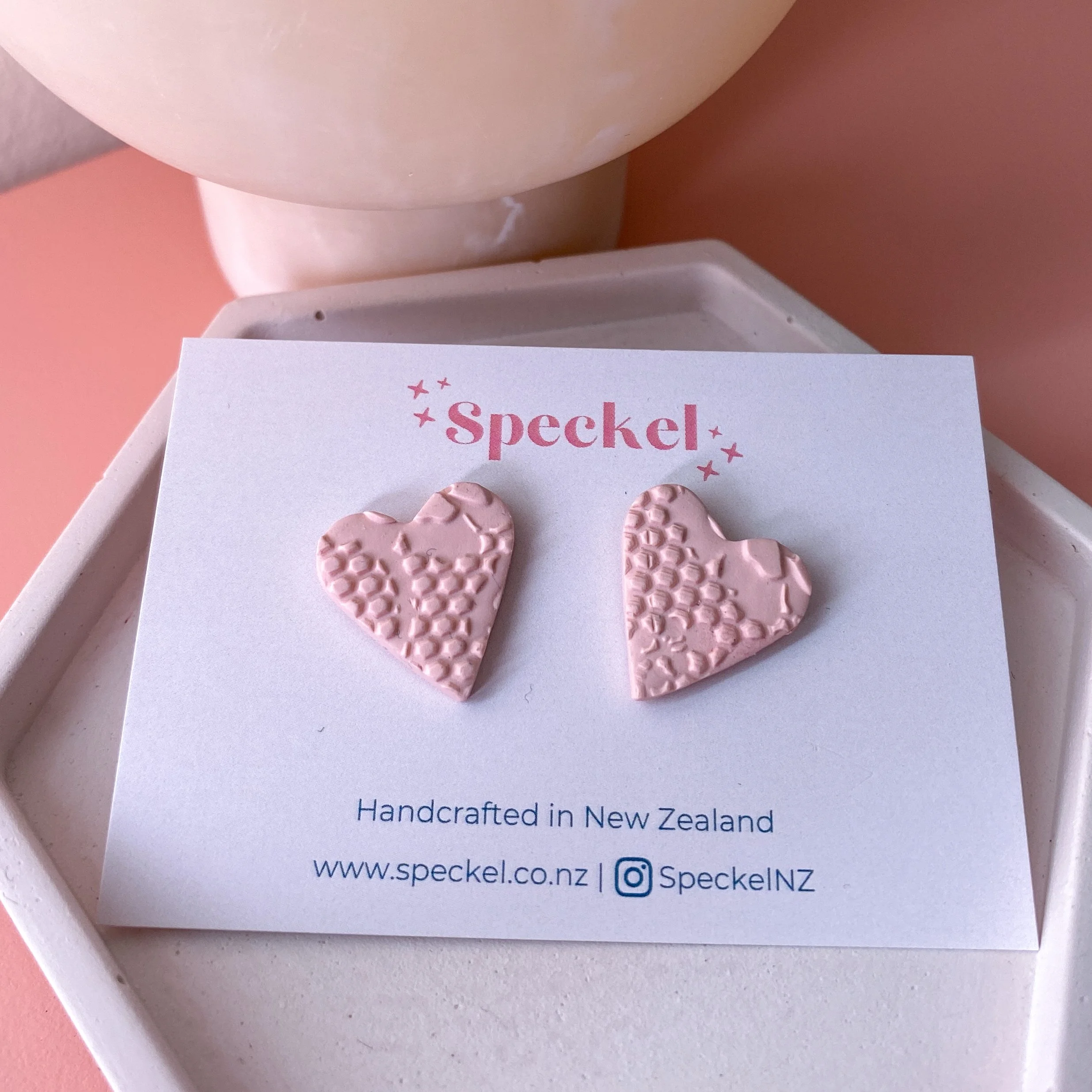 Textured heart studs - version 2