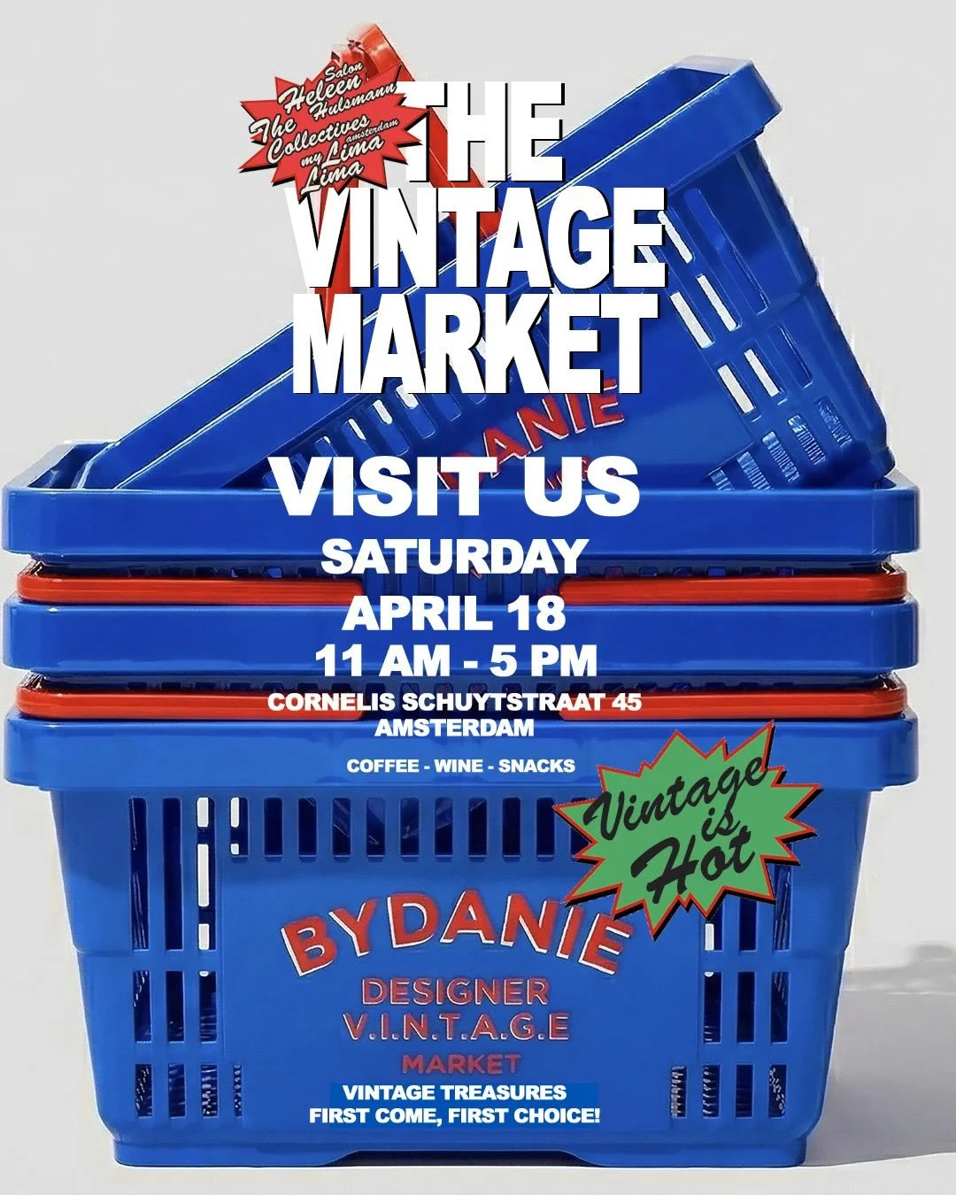 The @bydanievintagestore store presents, The Vintage Market.

A curated selection of designer treasures, brought together with @salonheleenhulsmann, @thecollectives.amsterdam, and @mylimalimaco

Think food, drinks &amp; timeless finds, for a one-day-