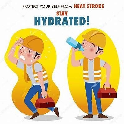 The heat is on! Temps are pushing 90 degrees today. Remember to keep your body hydrated. Drink water often, even if you aren't thirsty. Put a water-soaked towel on the back of your neck, if possible. Rest and seek shade when you can. Work smart, stay