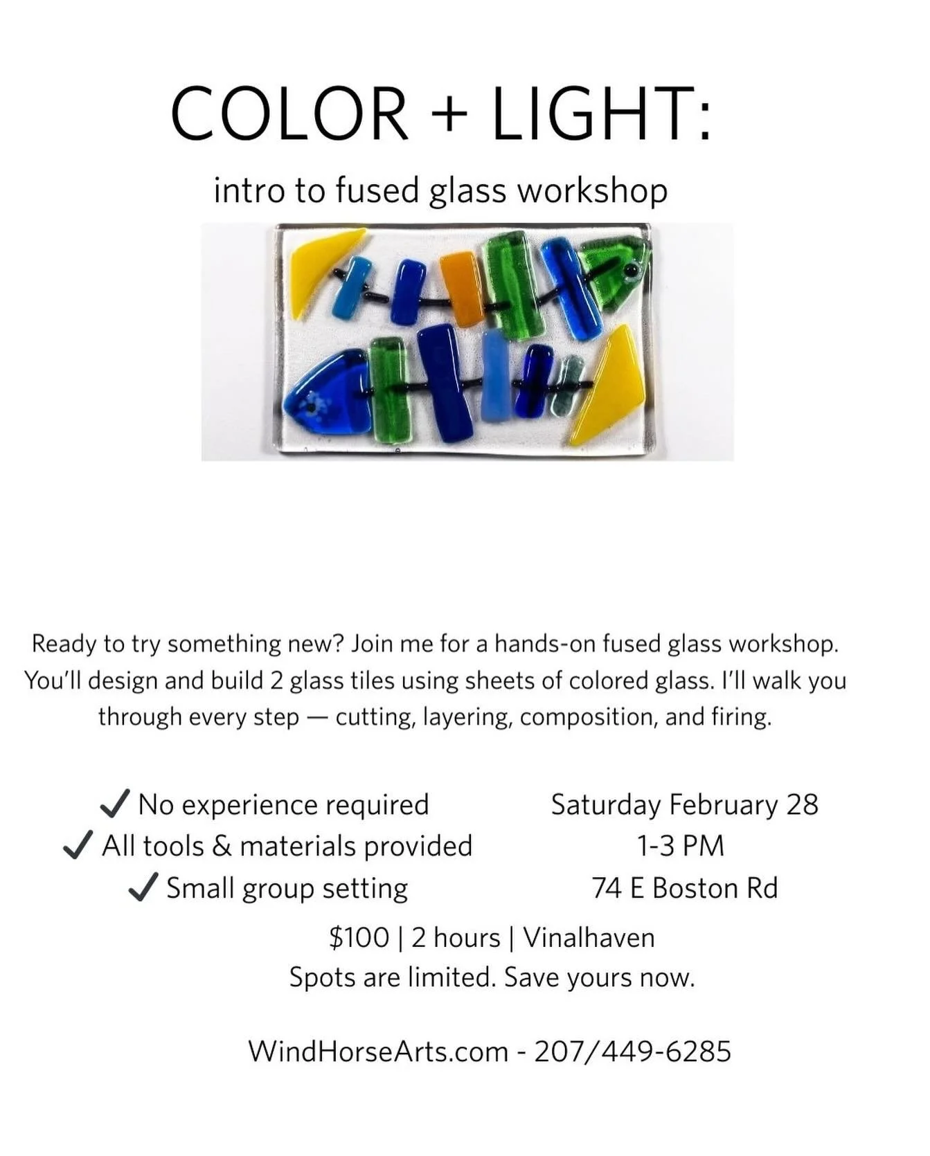 It&rsquo;s workshop time again&hellip; and this year we&rsquo;re gathering in my new studio. ✨

You&rsquo;ll design your pieces right here in the space where I make my own work, surrounded by glass in every direction.

And you&rsquo;ll leave with two