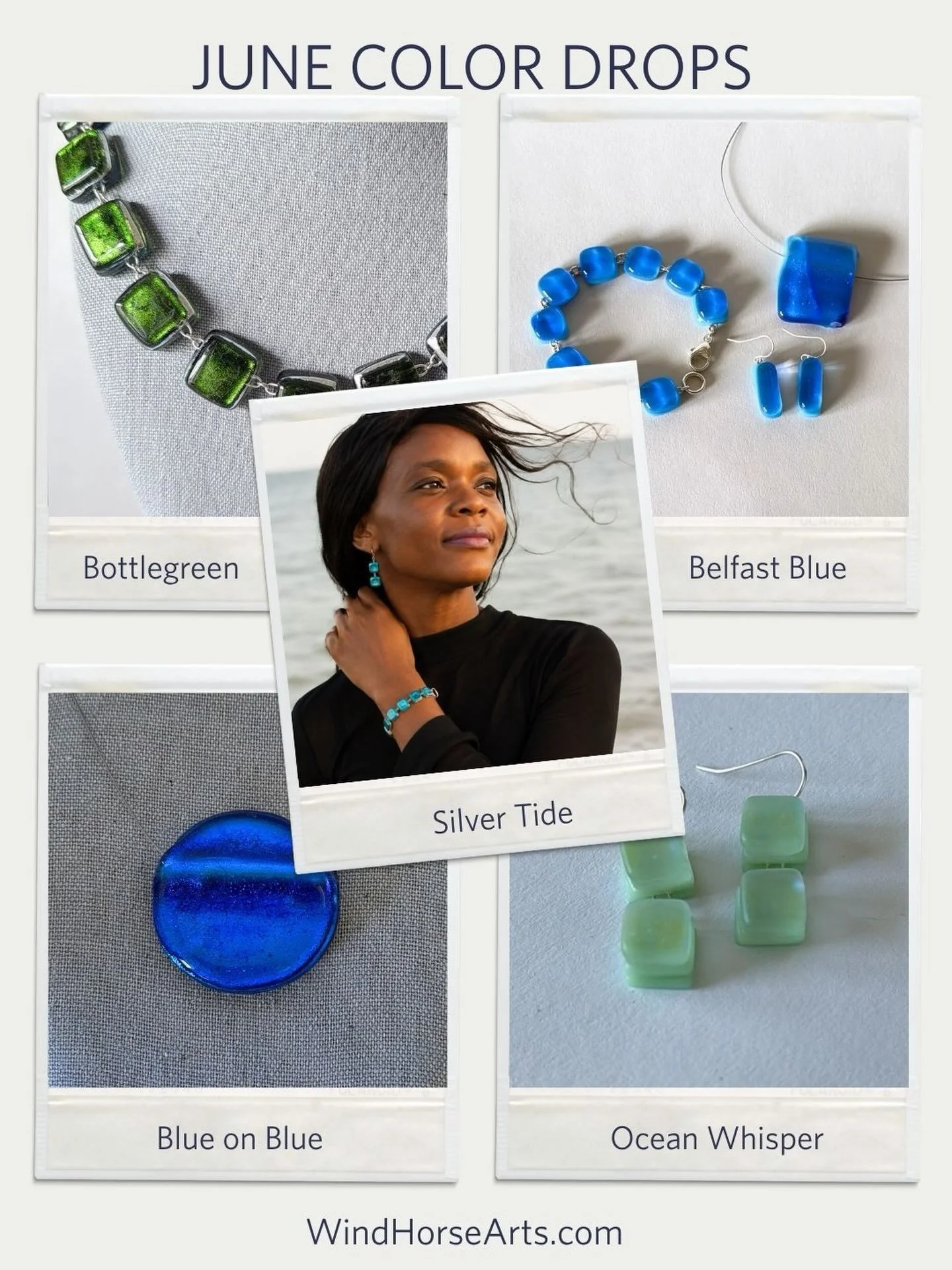 If you missed June&rsquo;s Color Drops, there&rsquo;s still time. These five limited edition colors are waiting for you in my storefront and online. Every piece is individually handcrafted from fused dichroic glass, making each one uniquely its own.
