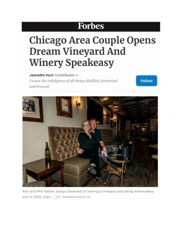 Mahan Family Wines featured in Forbes for family-owned winery and hidden Speakeasy experience.