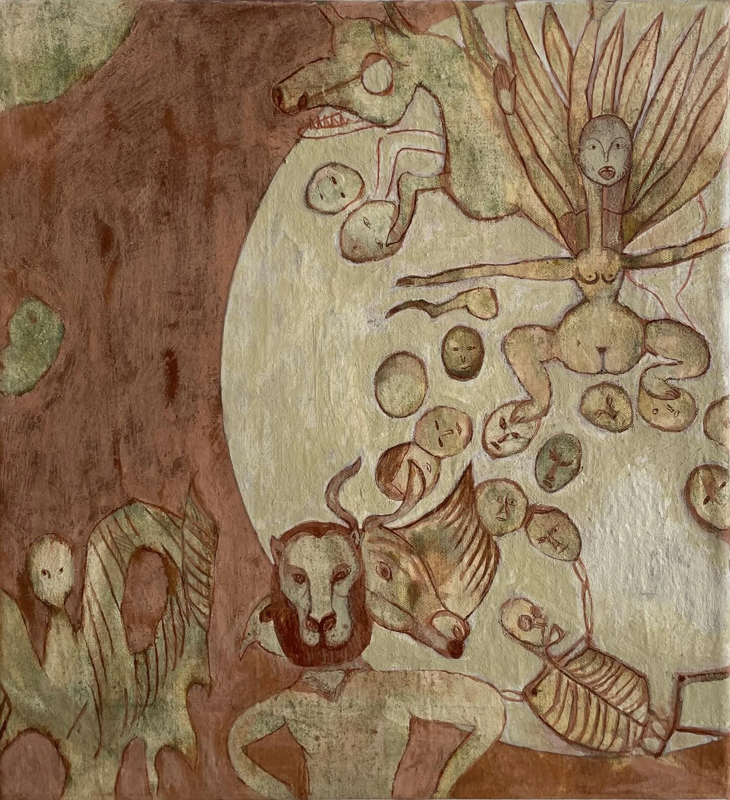 fromadream, 35 &times; 32 cm , Gouache on naturally dyed canvas, 2025

#fineartgalleries #collectorsofart
#mixmediaartist #paintersoninstagram #fineartists
