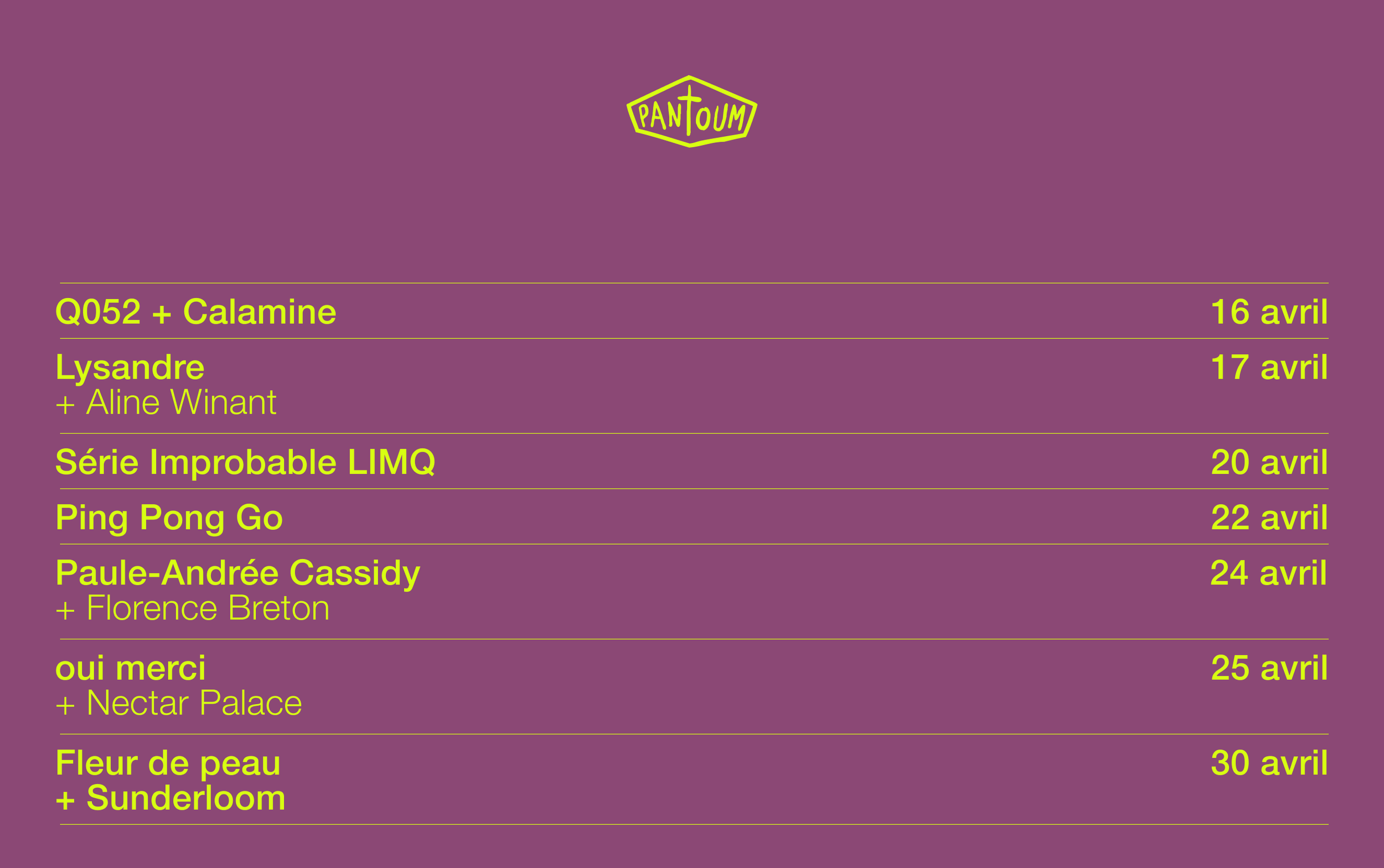 On se voit en avril?