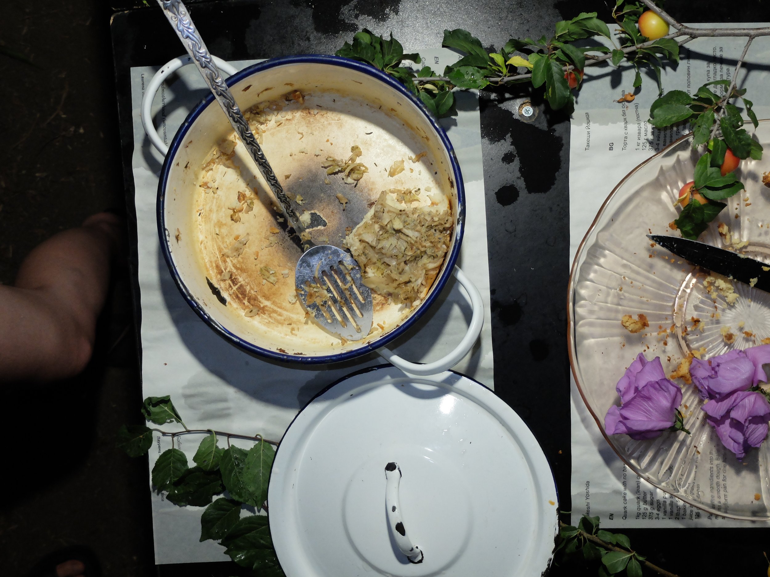   empty plates and rain  