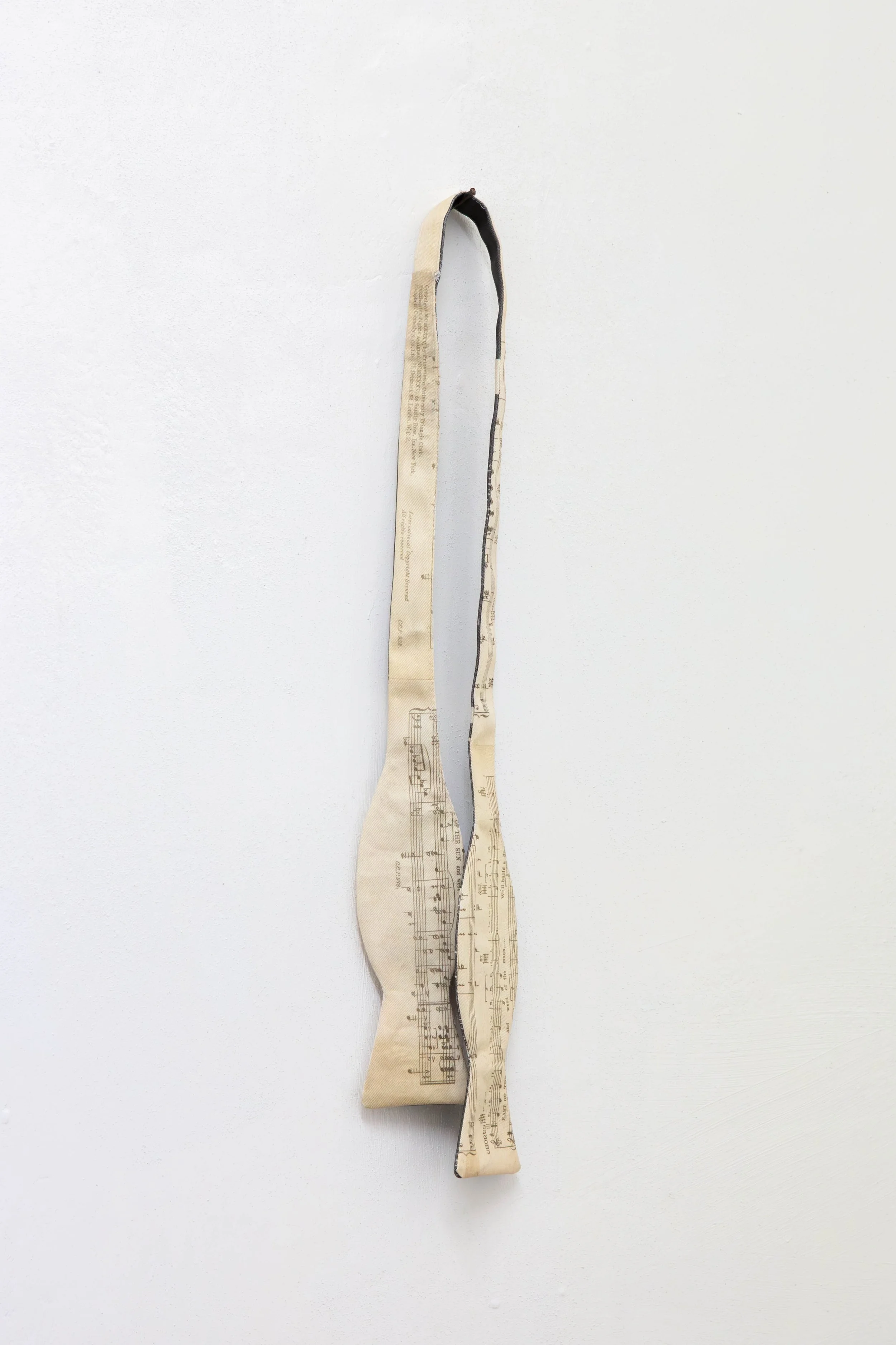   fig10  Persijn Broersen &amp; Margit Lukács, Smári Róbertson,  Bridle (overture, interlude, coda) , 2026. printed canvas bow ties/ printed satin bowties (worn), various dimensions 