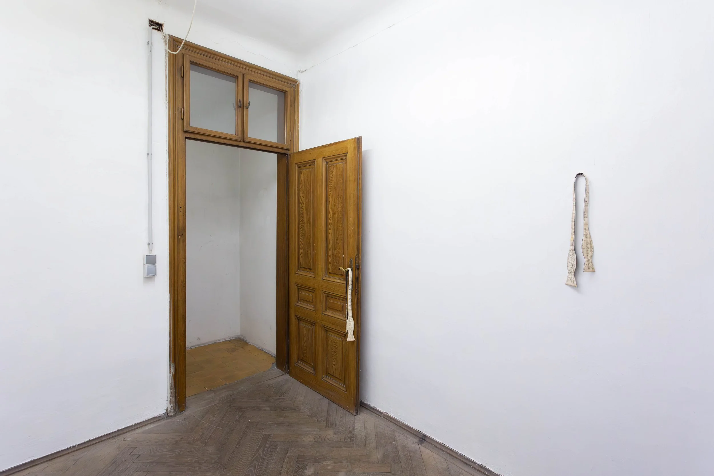   fig16  Persijn Broersen &amp; Margit Lukács, Smári Róbertson,  Bridle (overture, interlude, coda) , 2026. printed canvas bow ties/ printed satin bowties (worn), various dimensions 