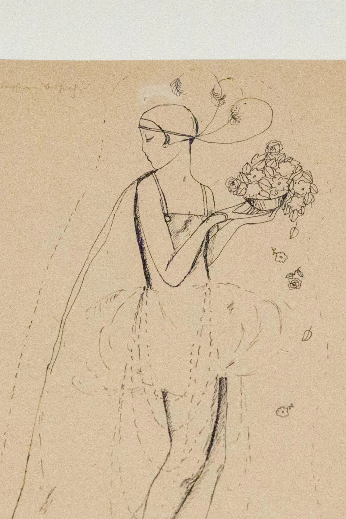   fig19  Margarete Hamerschlag,  Mädchen mit Blumenschale , 1919, Lithography, 33,2 × 25 cm, On loan from the Collection and Archive, University of Applied Arts Vienna 