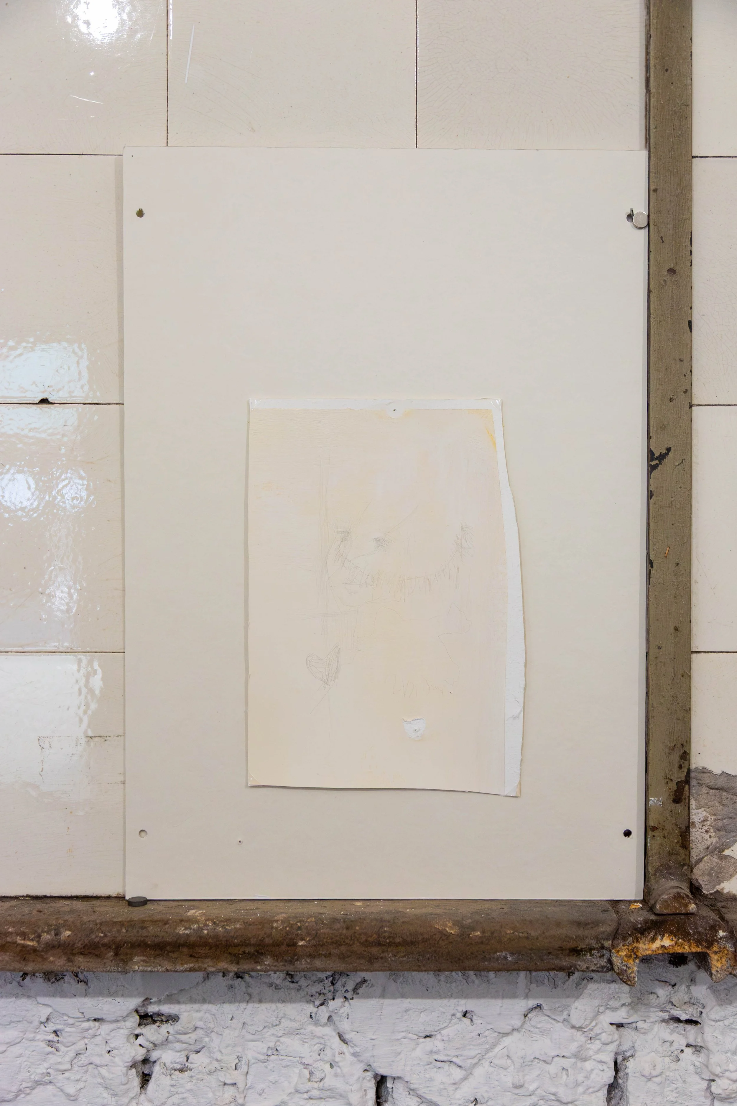   fig3   Courtoisie , 2026, metal point, gesso, gouache on paper, 24,4 x 17 cm 
