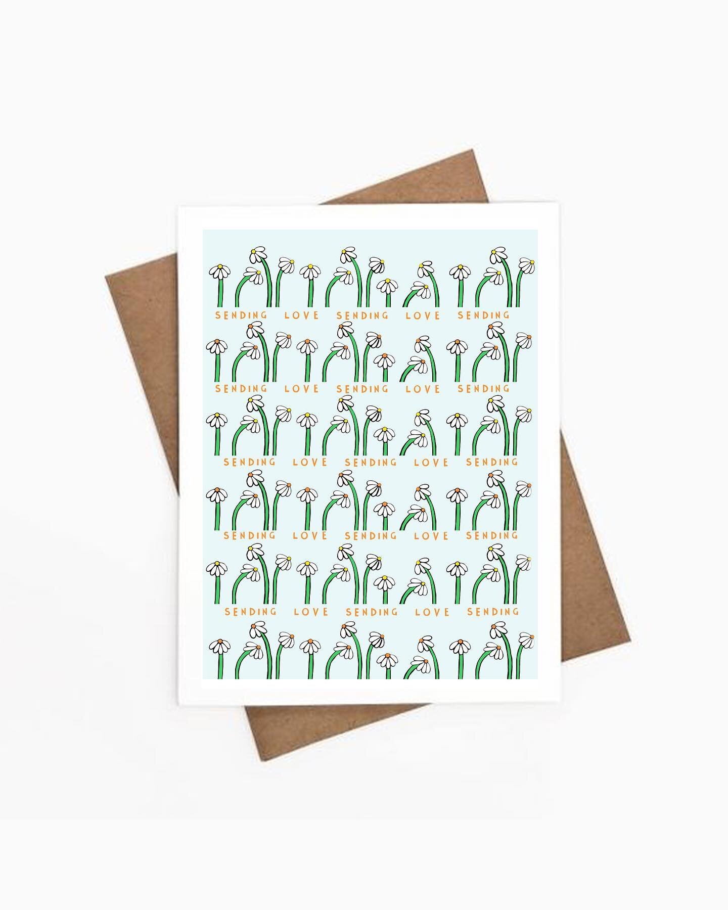 The new &lsquo;Sending Love&rsquo; greeting card in the classic daisy design! 🌿

#brightonartist #brightonillustrator #brightonillustration #greetingcarddesign #floralcard #brightonindependent #kemptownart #sevendialsbrighton