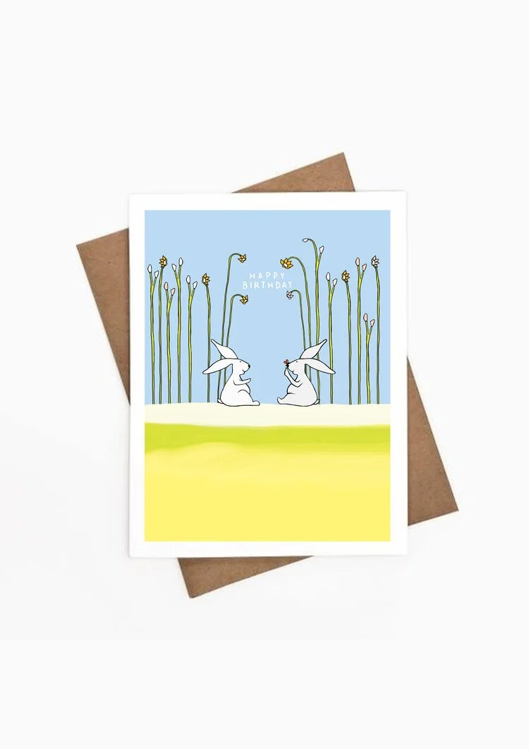 BUTTERFLY BUNNY BIRTHDAY CARD