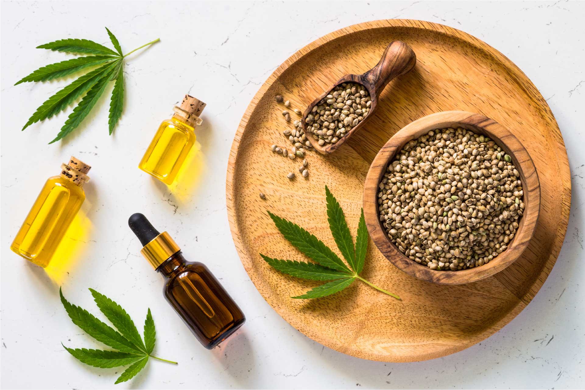 medicinal cannabis oil and hemp seeds