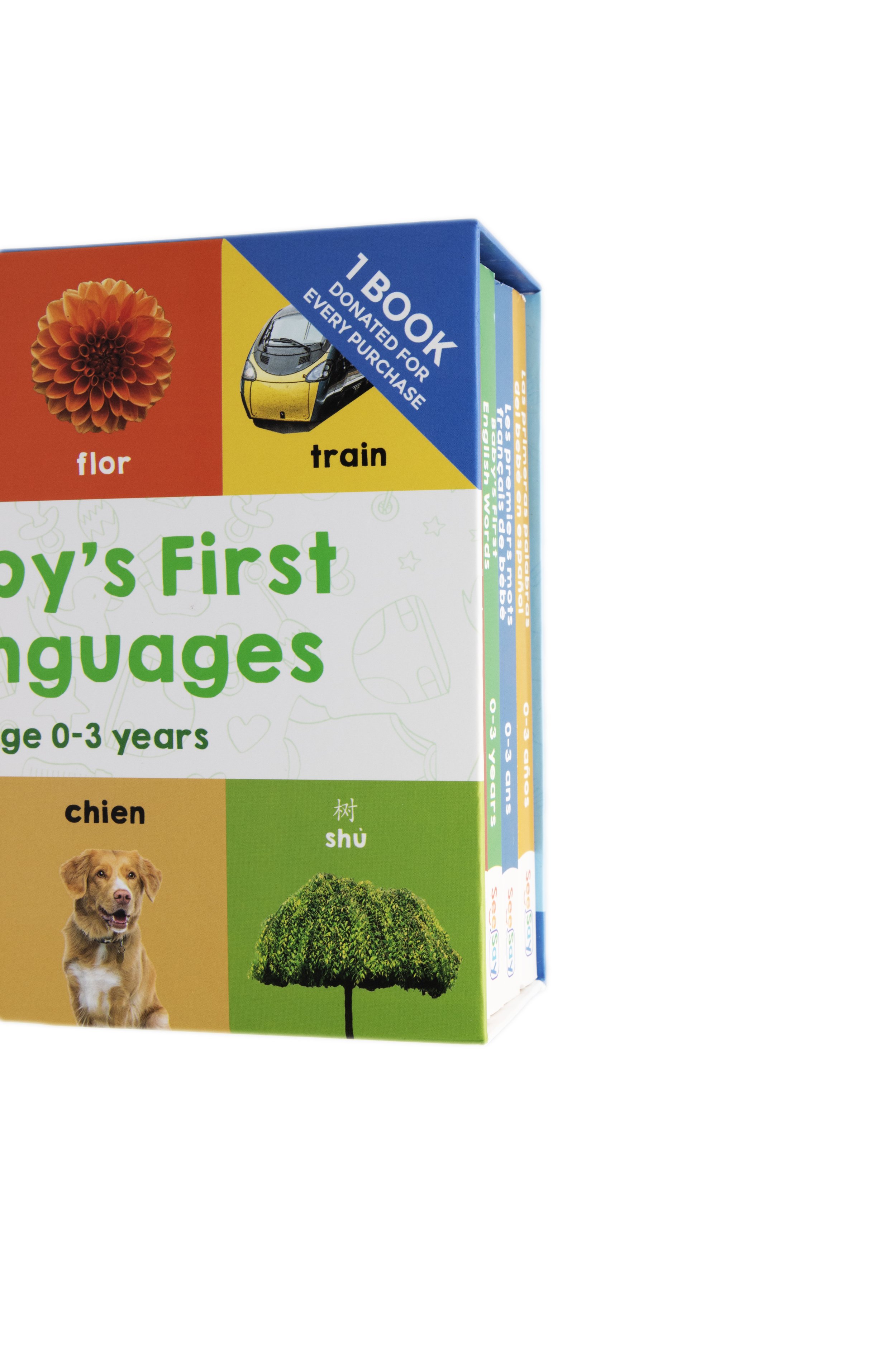 SeeSay is a baby’s first languages book for babies to learn four languages in early development.   The set contains local images of that word so that babies can recognise what the word means. I photographed objects for the English book. 