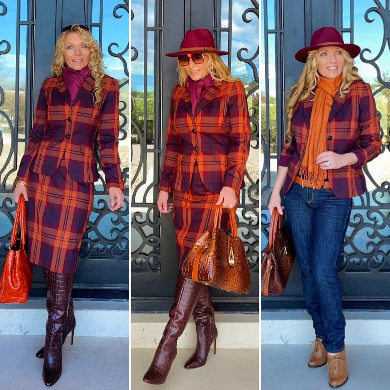 My favorite fall suit — Crows feet in heels
