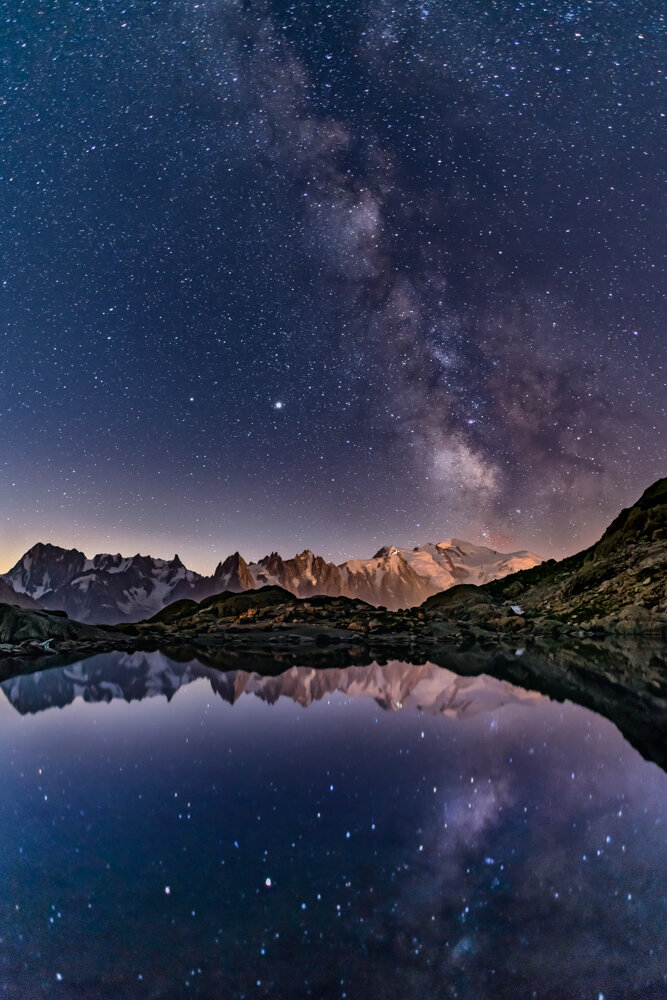photo voie lactée mont blanc lac