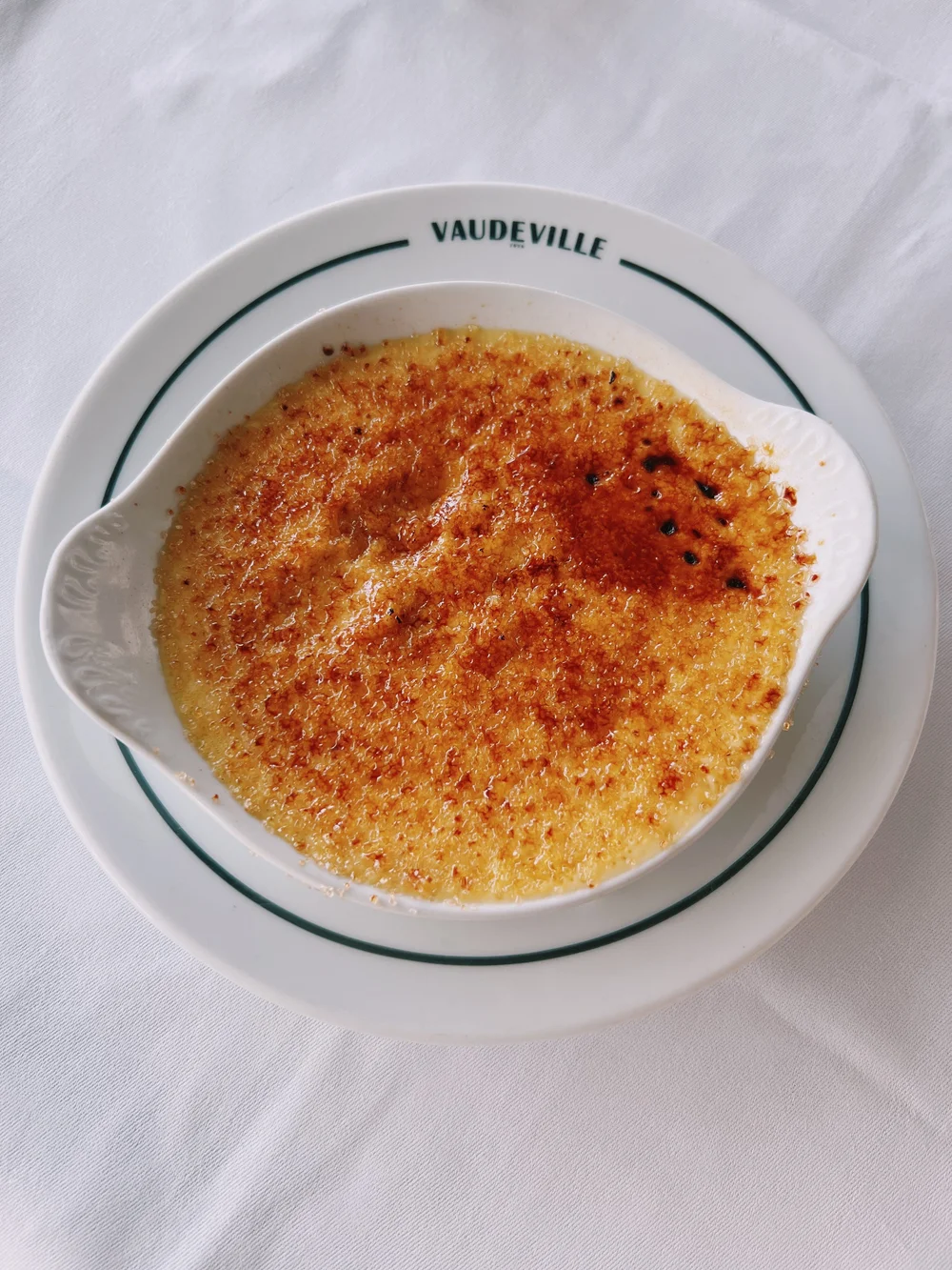 Crème Brûlée at Brasserie Vaudeville