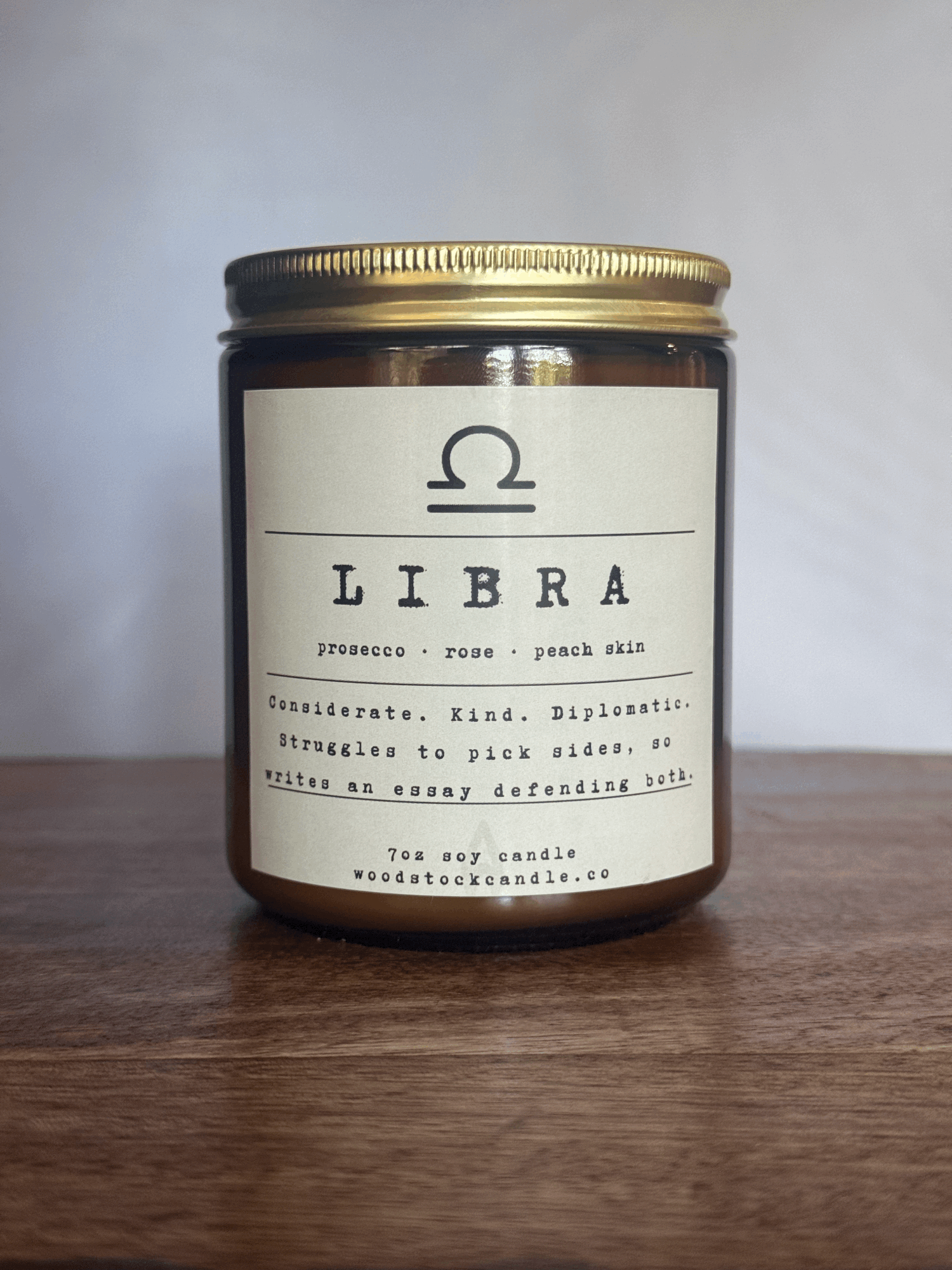 Libra Zodiac Candle — Woodstock Candle Co