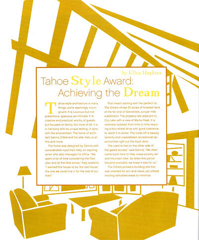Tahoe Style Award "Achieving the Dream" Tahoe Quarterly 2004