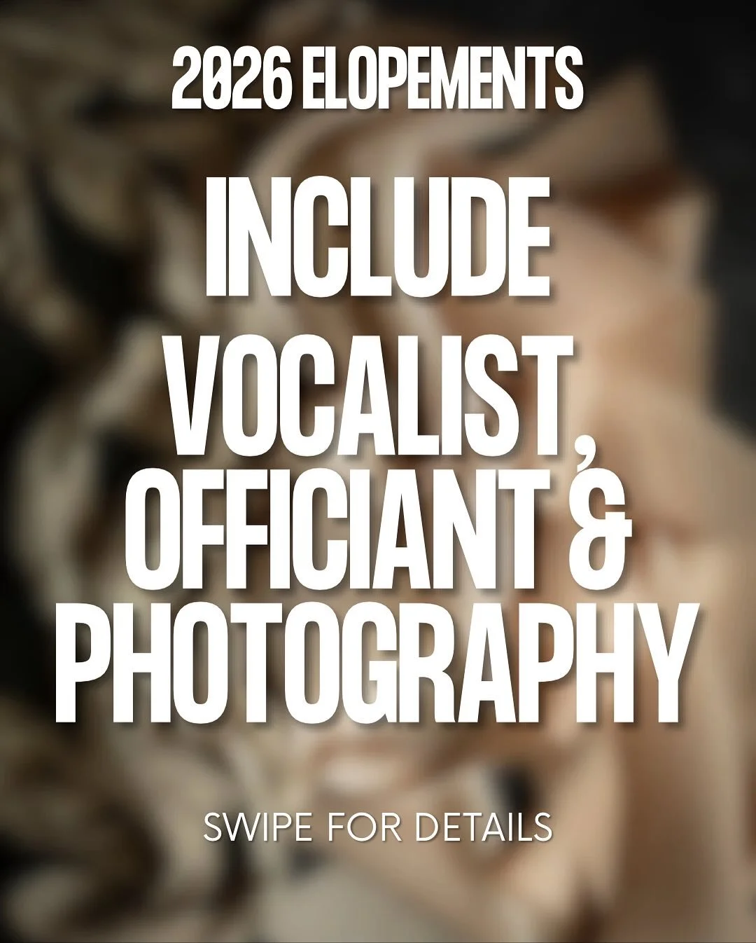 We&rsquo;re thrilled to announce our 2026 Elopement Packages, thoughtfully crafted for couples who want a beautiful, meaningful celebration without the overwhelm. 

Each package now includes an officiant, photography, and a magnificent live soloist, 